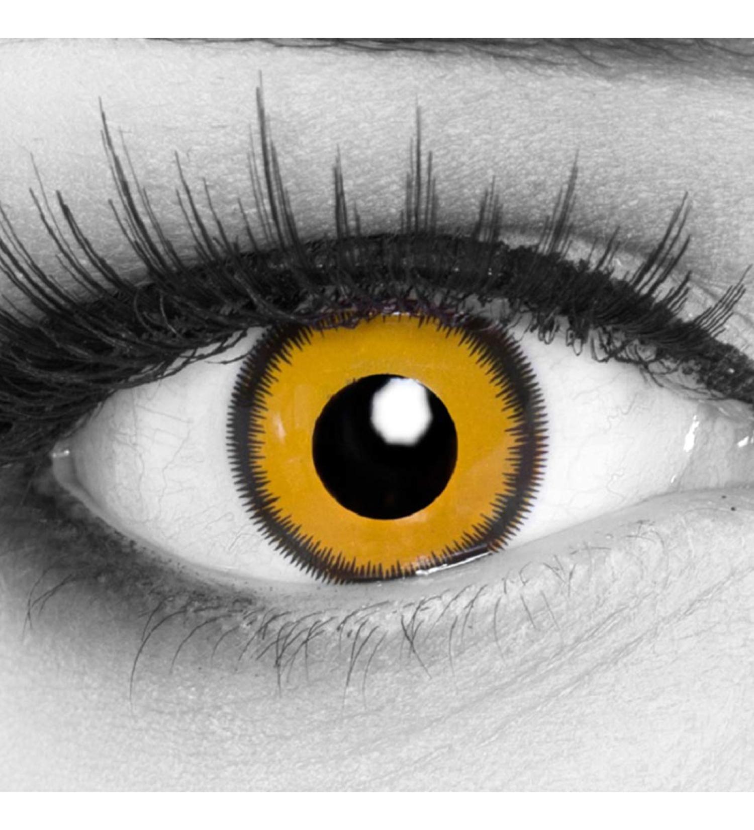 Buy Funnylens Yellow Black Crazy Fun Contact Lenses - Perfect for Carnival | Free Lens Container | 0.0 Diopters - Buy Online on GoSupps.com