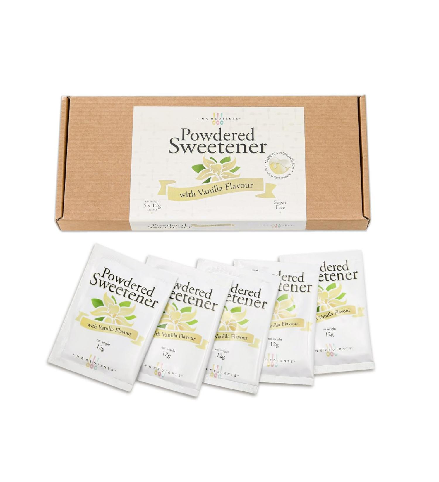 KETO Vanilla Sugar | Vanilla-Sugar Substitute | Sweetening Powder with Premium Vanilla Flavour | Box of 5x Sachets 60 g (Pack of 1) - Buy Online on GoSupps.com