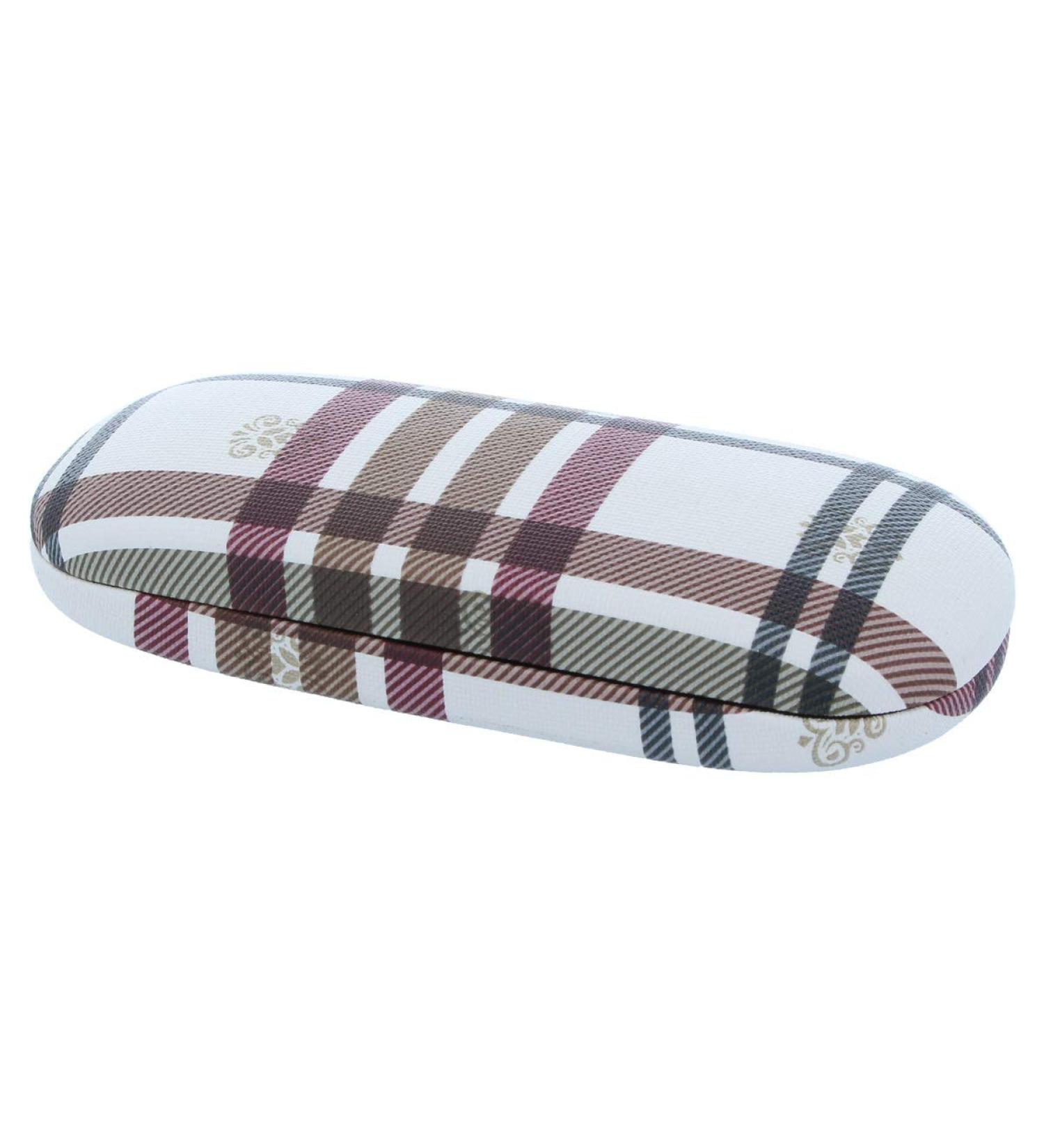 beautiful glasses case in linen look "New Karsti" on light brown with metal hinge