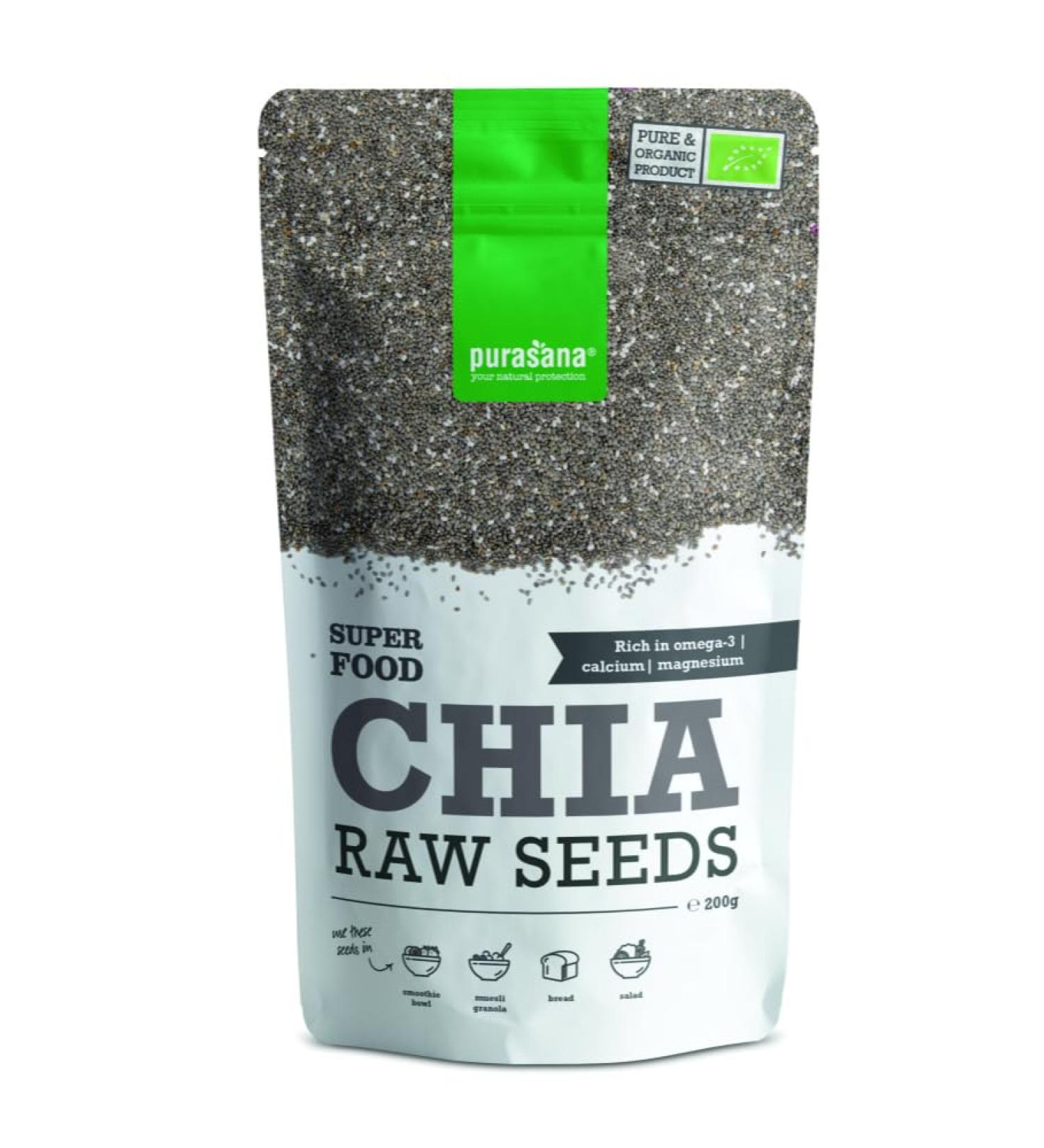 Purasana Graines de Chia Bio - Fibres et Nutriments SuperFoods 200g