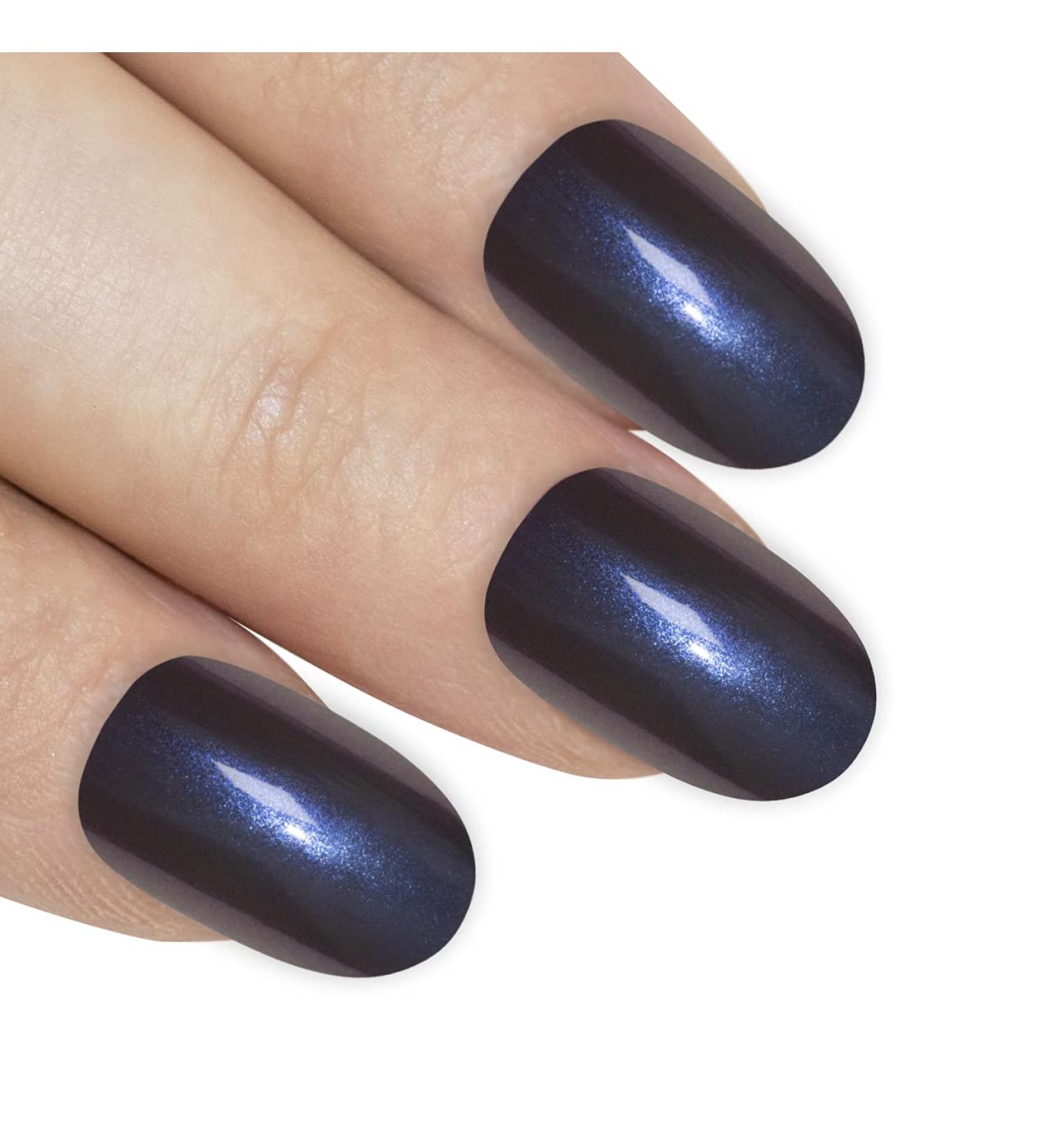 Buy Bling Art Blue Purple Chameleon False Nails - 24 Oval Medium Tips with Glue for Stunning Manicures - International Shipping Available - Buy Online on GoSupps.com