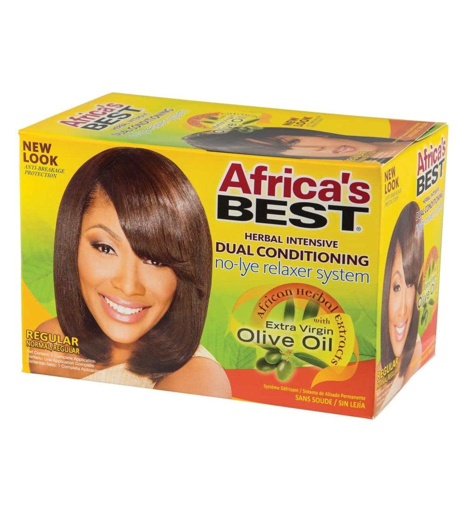 Africa's Best No-Lye Relaxer Kit - Dual Conditioning | Herbal Intensive | Superior Straightening & Nourishment - Buy Online on GoSupps.com
