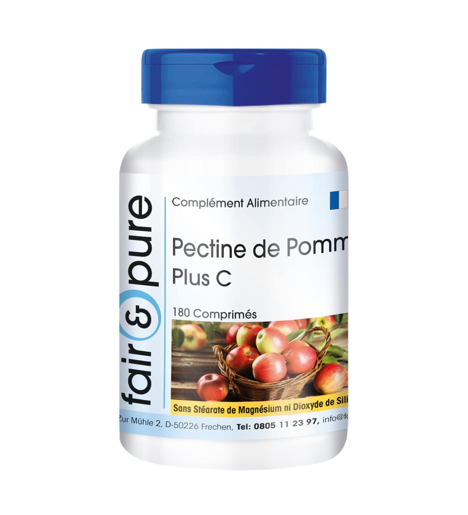 Fair & Pure - Apple Pectin Plus C and calcium - Vegan - natural fibers - 180 tablets - packaging for 2 months - Buy Online on GoSupps.com