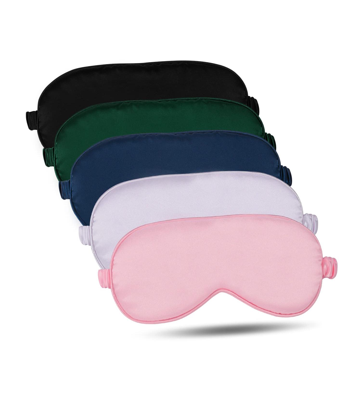 Supregear Silk Sleep Masks 5 Pack - Comfortable Satin Eye Cover for Night Sleeping, Yoga, Travel - Assorted Colors - Men and Women - Buy Online on GoSupps.com