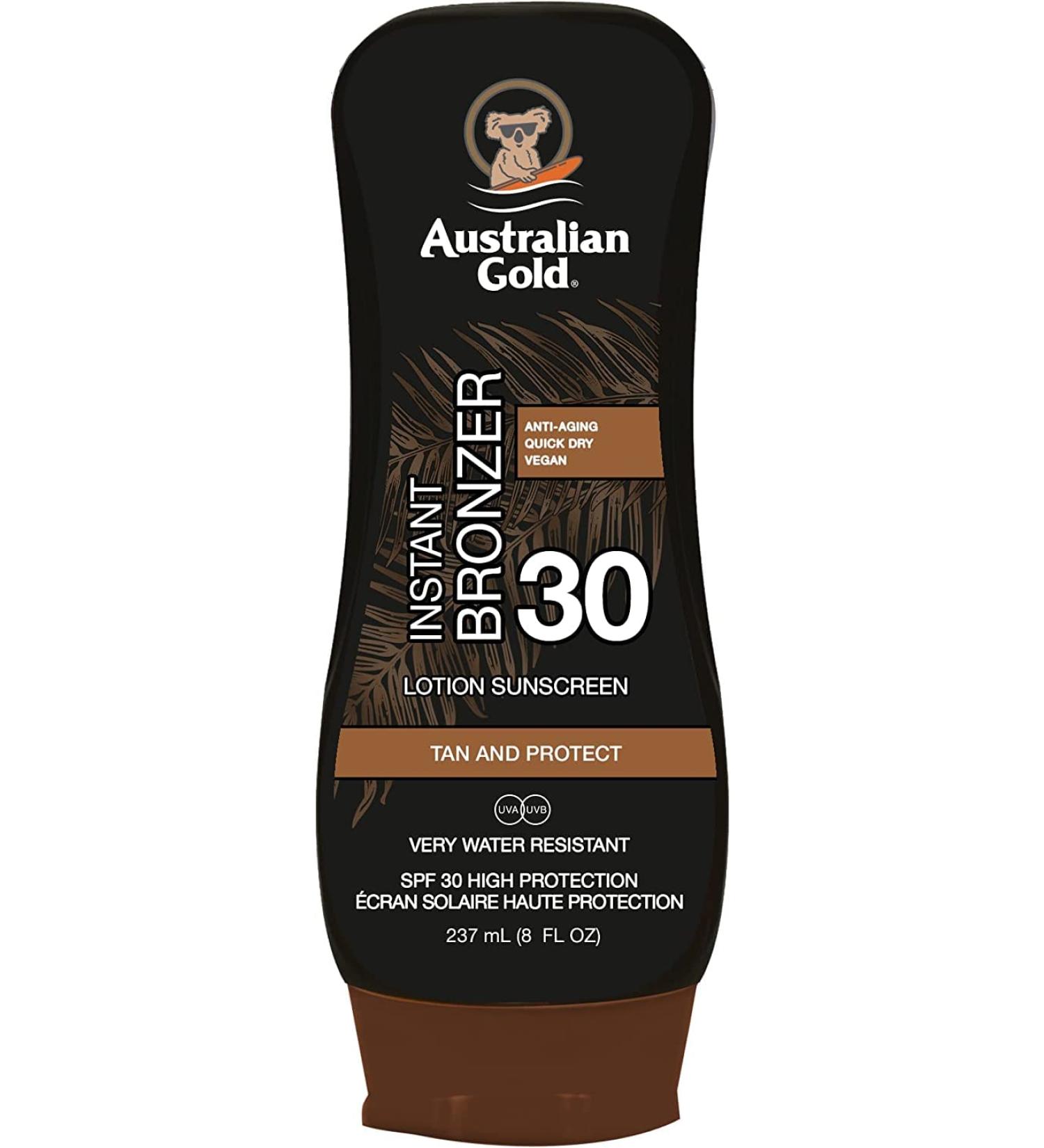 Australian Gold - Sunscreen Lotion with Bronzer SPF 30 237 ml - Buy Online on GoSupps.com