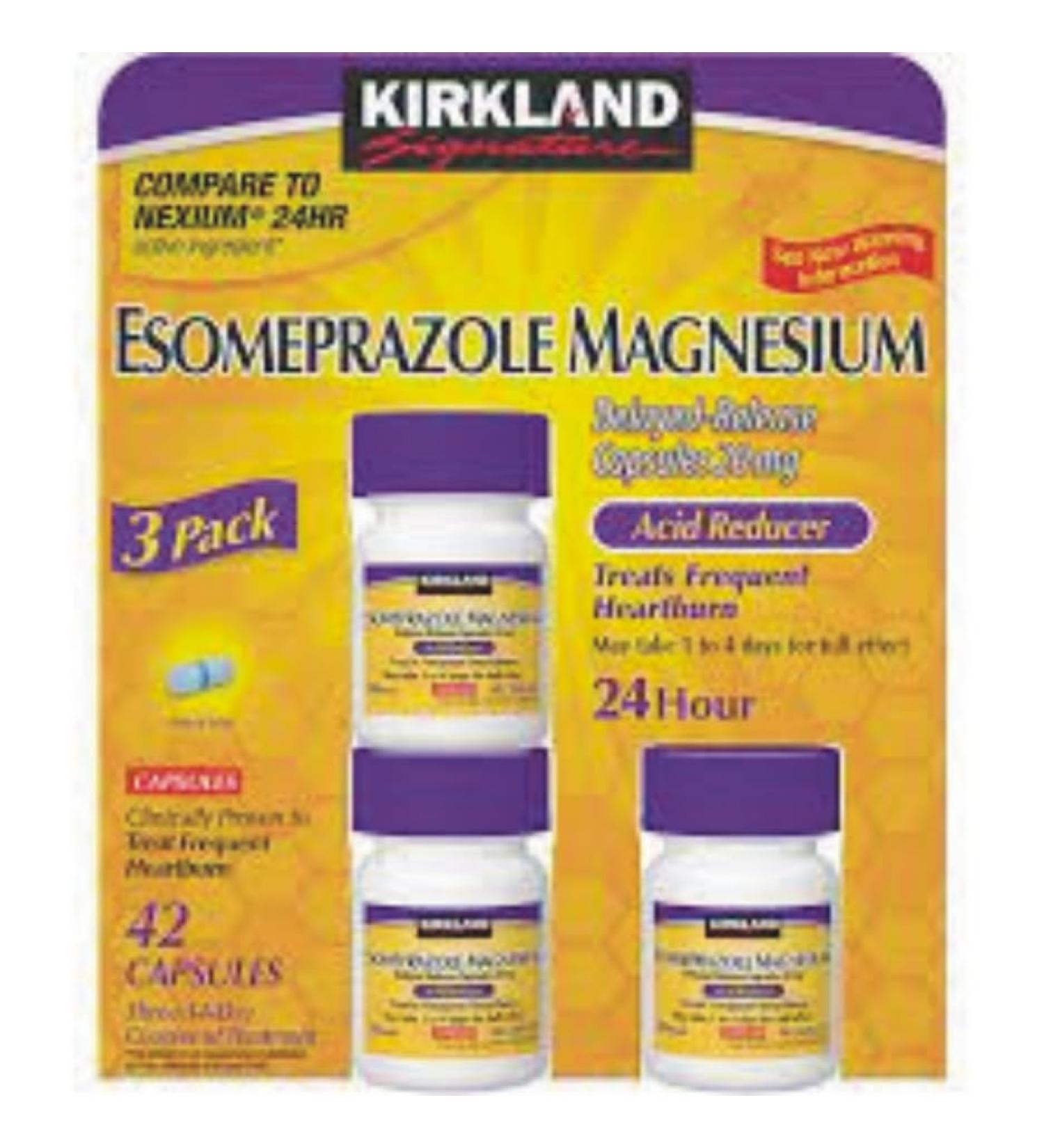 Kirkland Signature Esomeprazole Magnesium Acid Reducer 42 Capsules 20mg Delayed Release