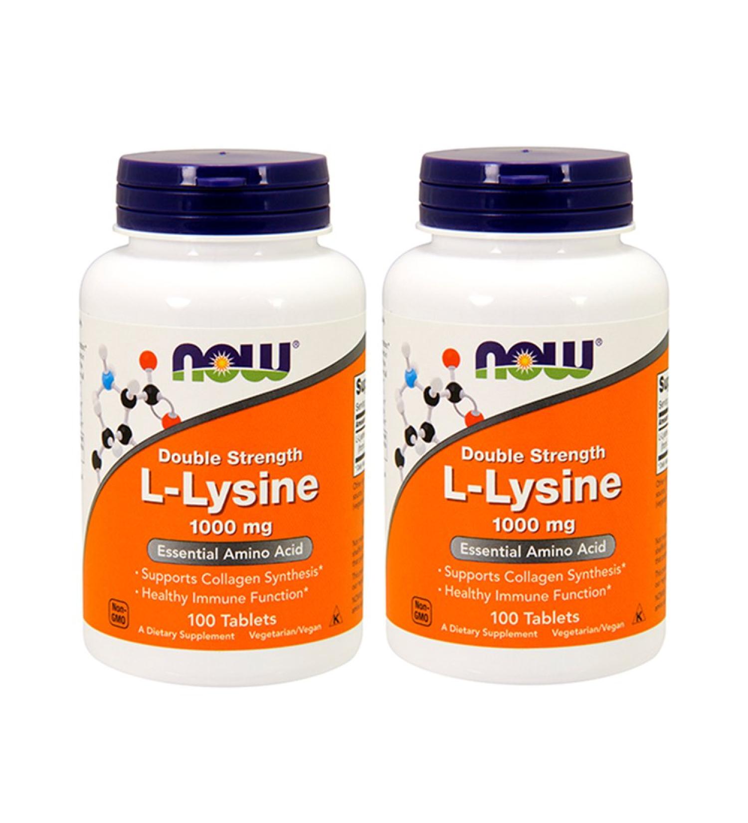 NOW Foods L-Lysine 1000mg 100 Tablets (Pack of 2) - Buy Online on GoSupps.com