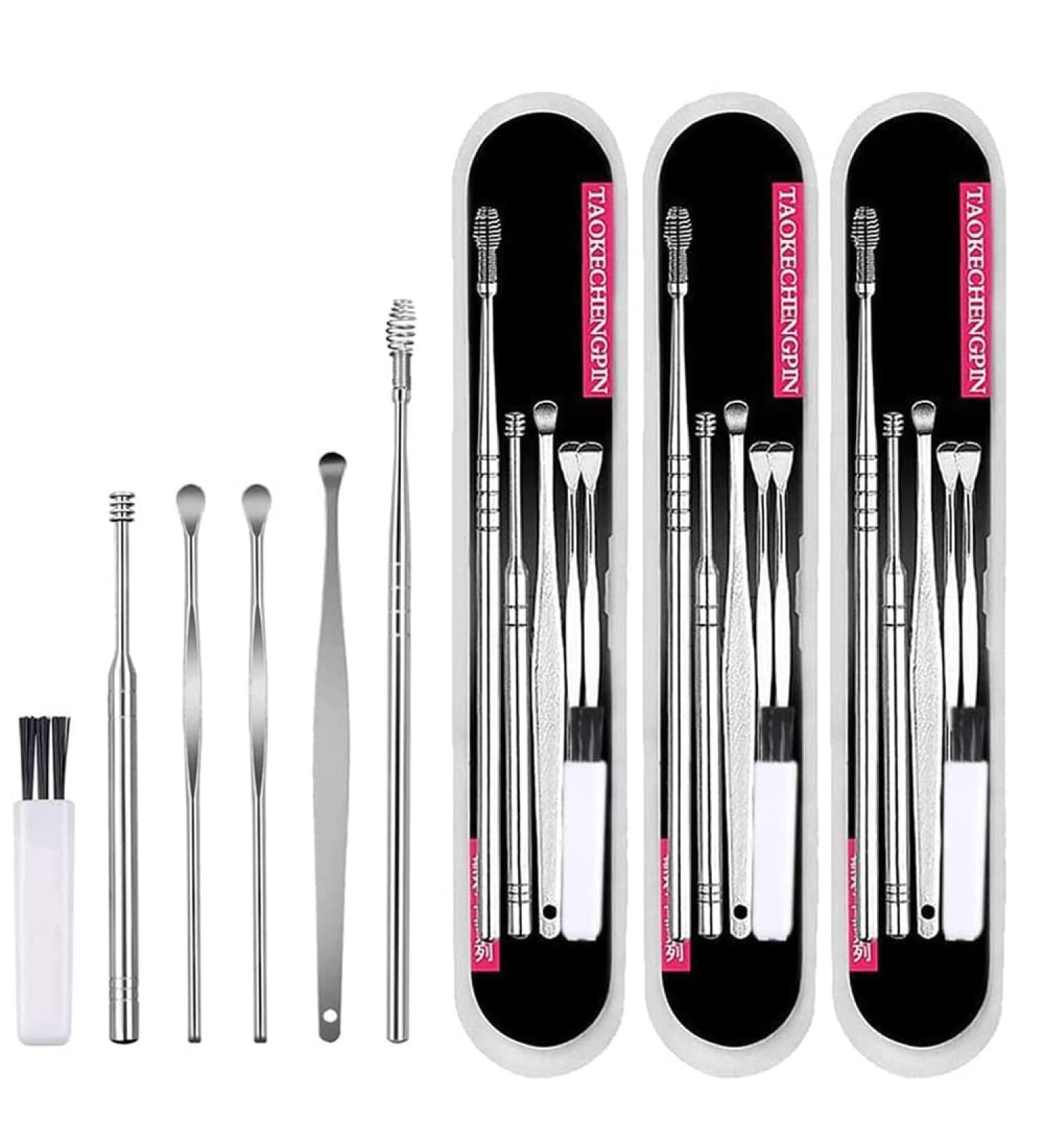 Mesee Stainless Steel Ear Wax Remover Set - Professional Ear Hygiene Care Kit for Adults - Buy Online on GoSupps.com