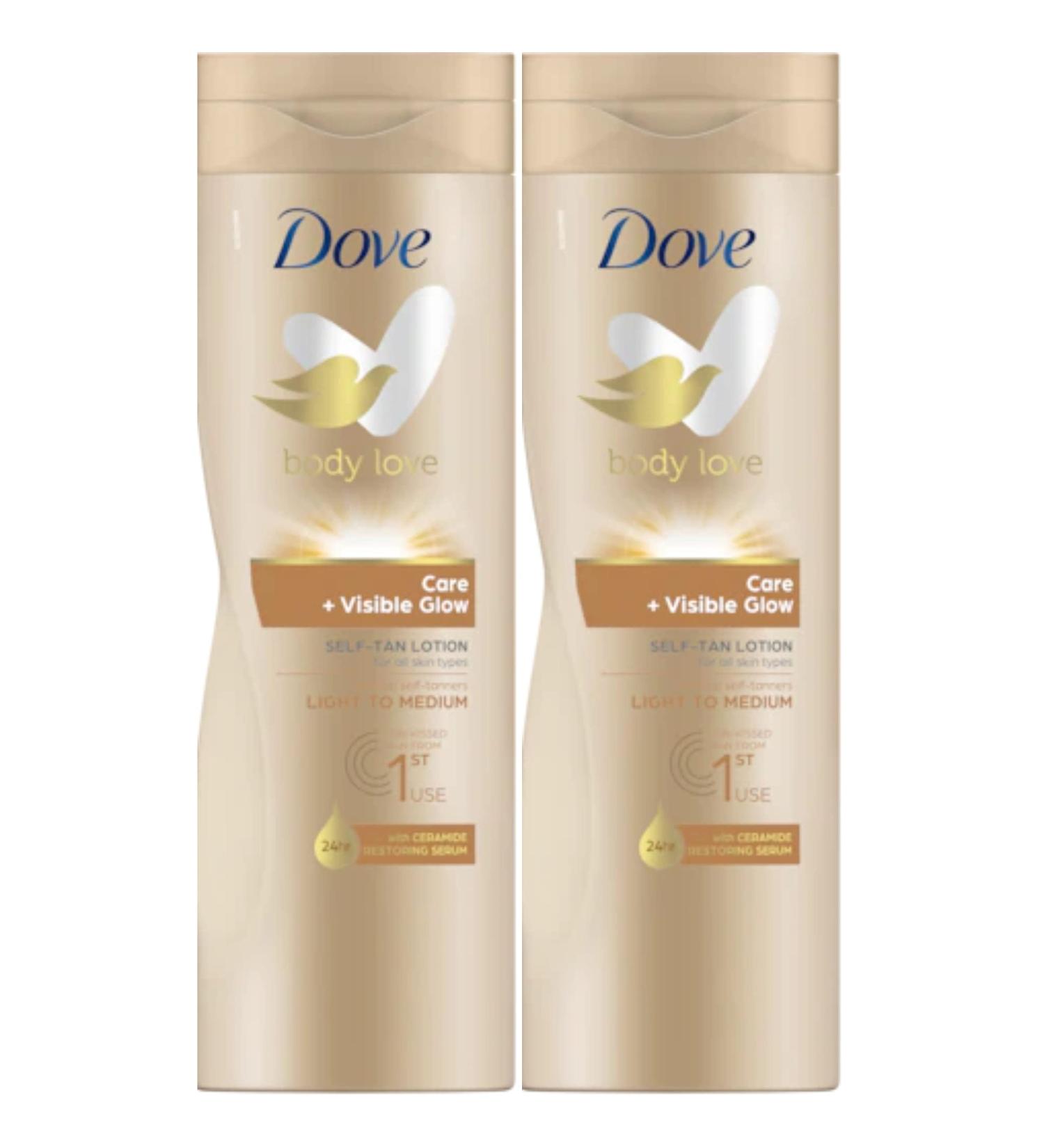 Dove Summer Glow Gradual Self Tan Body Lotion Fair To Medium 2 X 250 Ml 500Ml