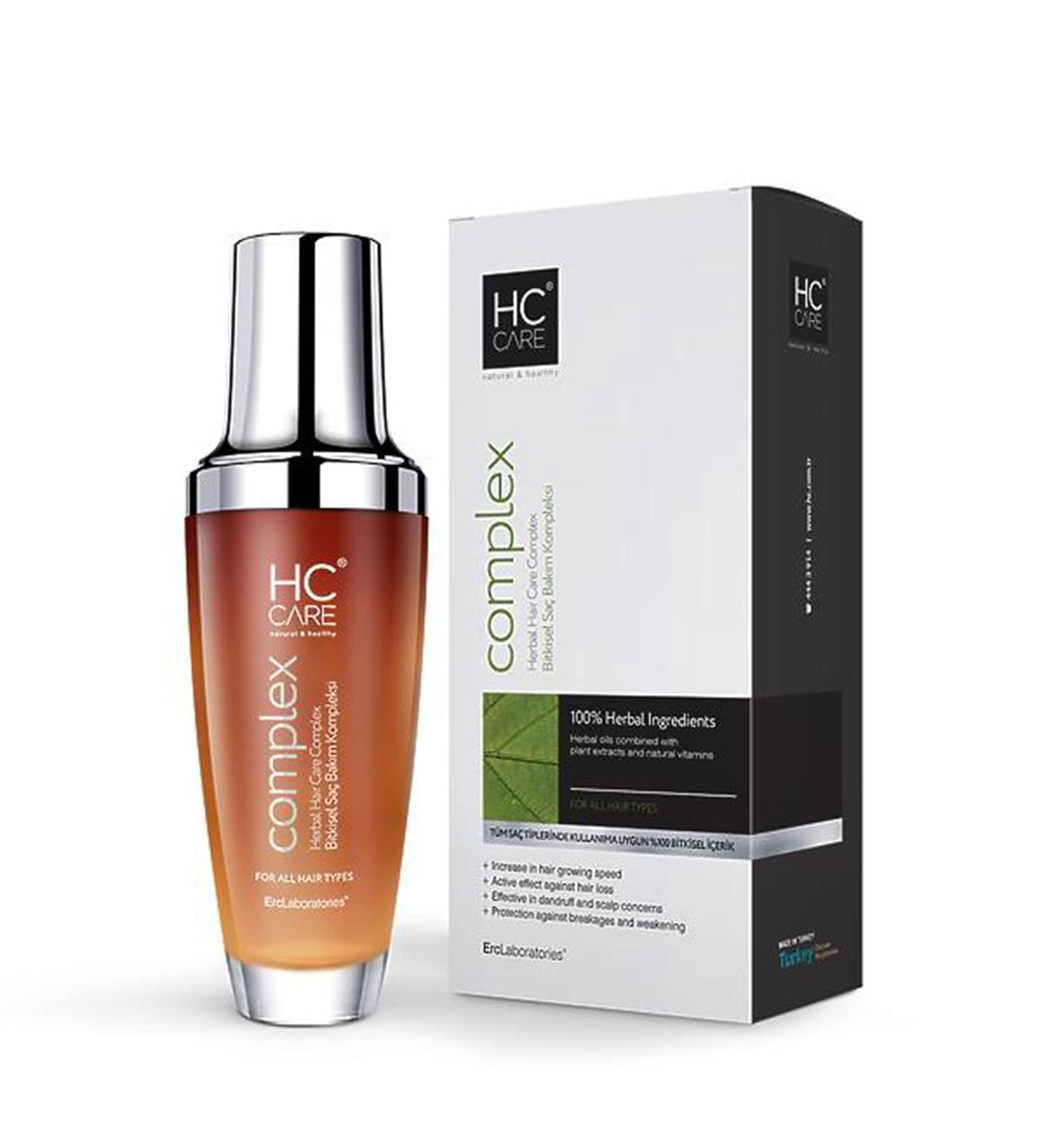 HC COMPLEX 100% Herbal Hair Care Lotion 3.5 fl oz - Anti Frizz Serum for All Hair Types | Strengthens, Nourishes, and Smoothens Hair - All Natural Formula for Damaged, Dry, Thin, and Thickening Hair - Buy Online on GoSupps.com