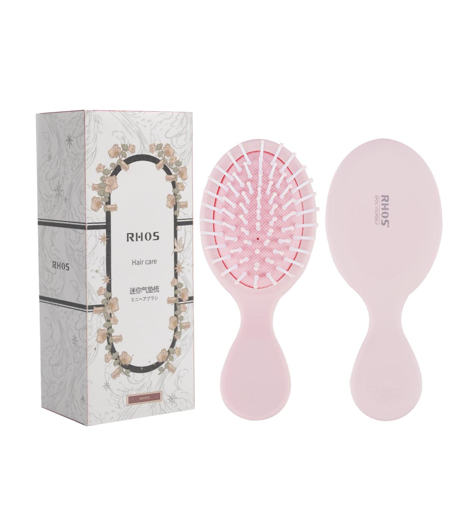 RHOS Mini Travel Hair Brush - Pocket Detangler for Wet/Dry Hair - Travel Size Paddle Brush for All Hair Types - Mini Pink Brush for Women/Men/Kids (1 Pack) - Buy Online on GoSupps.com