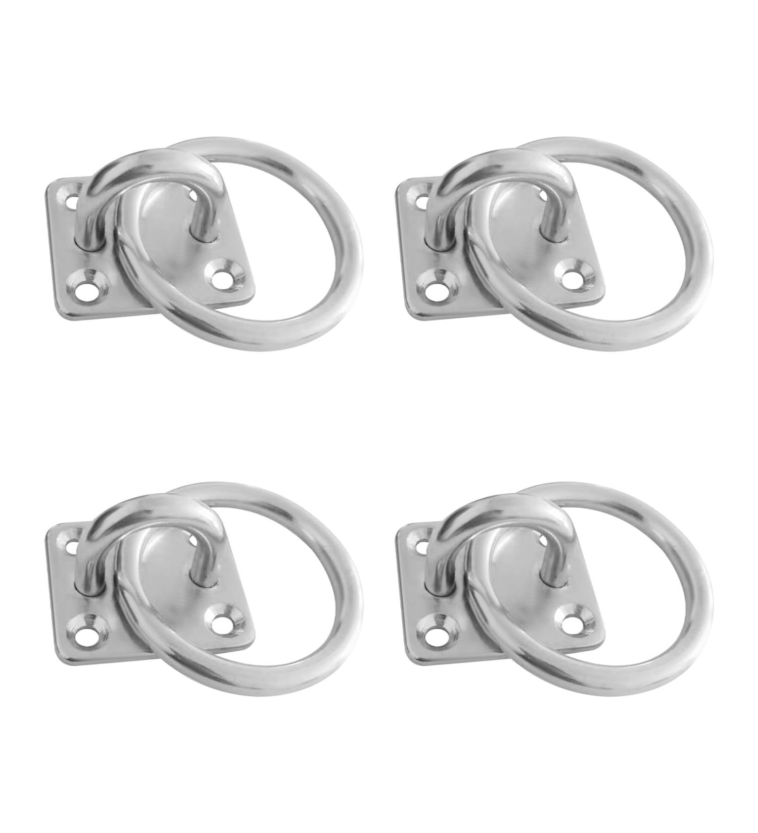 JVHLOV 4 piece of binding ring galvanized with screw -on plate ring augtplatte with ring binding singing for screwing up the cover plate for connection horses barenring crib ring tie hooks