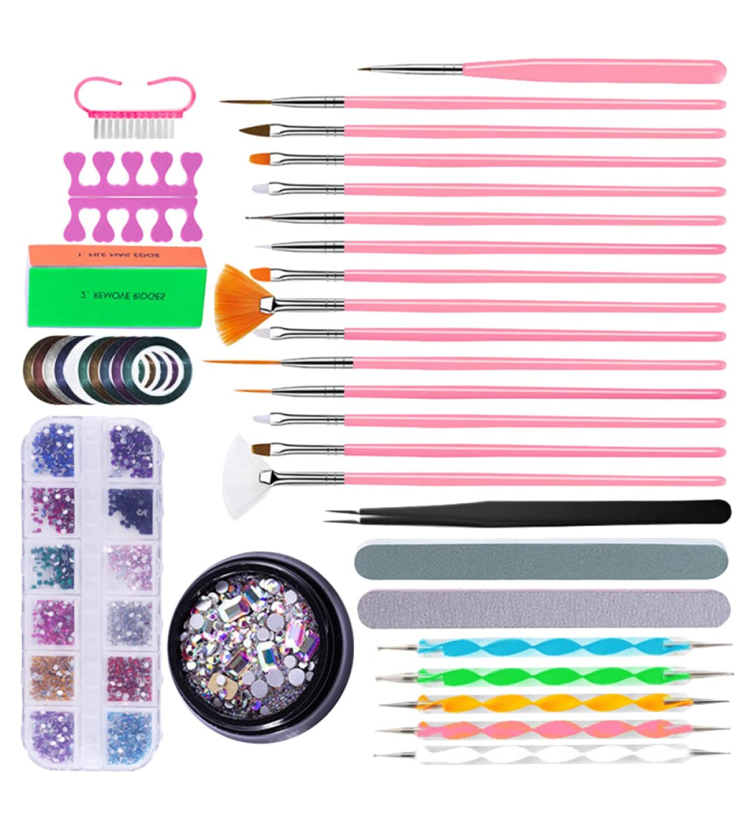 1 Set Manicure Pedicure Kit Diamond Rhinestones Nail Supplies Kit Rhinestones for Nails Nail Rhinestone Nail Dotting Tools Nail Buffer Nail Tools Nail Art Pen Kit Nail Lamp Painted - Buy Online on GoSupps.com