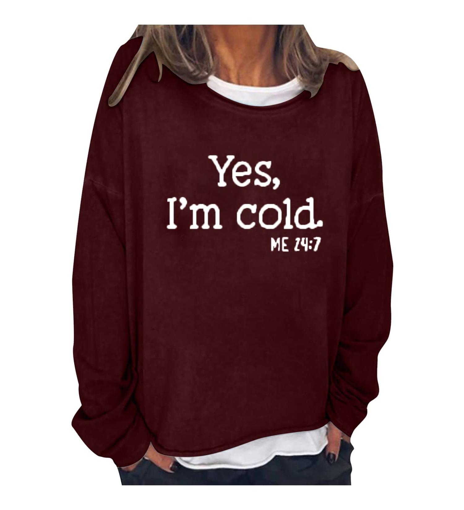 Merry Christmas I'm Cold Red Crewneck Sweatshirt | Women's Winter Pullover Top - Size 30 Large - Buy Online on GoSupps.com