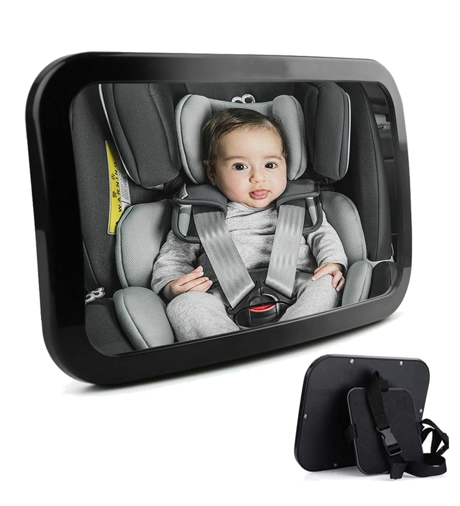Goldmiky 360 Baby Car Mirror - Adjustable Rear View Mirror for Child Seats | Large Vision & Safety for Backseat Travel - Buy Online on GoSupps.com