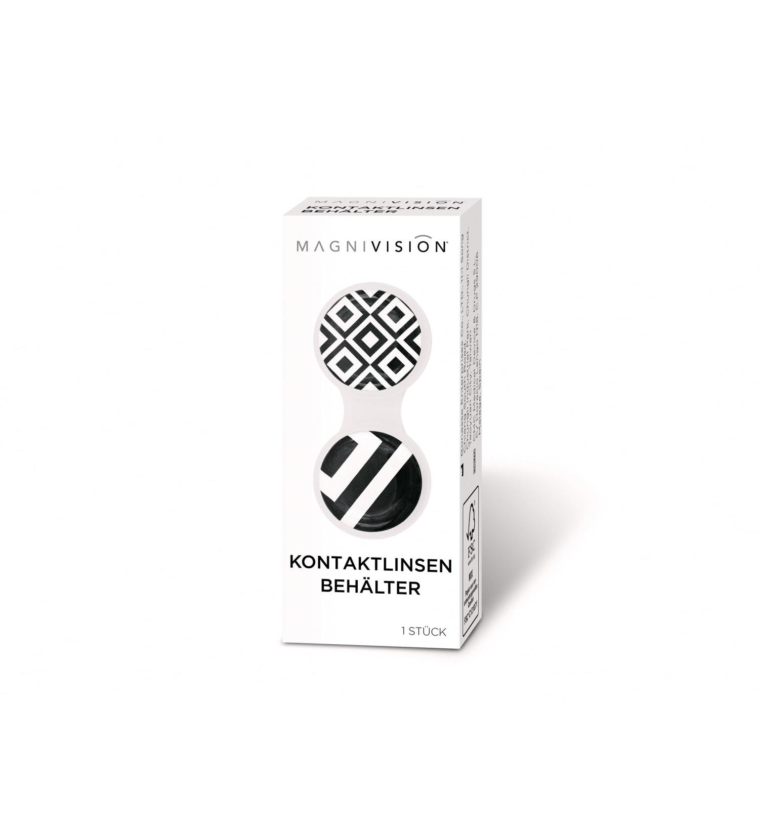 Buy Magnivision Contact Lens Containers - Hygienic Storage for Hard & Soft Lenses | Stylish Black & White Design - Buy Online on GoSupps.com