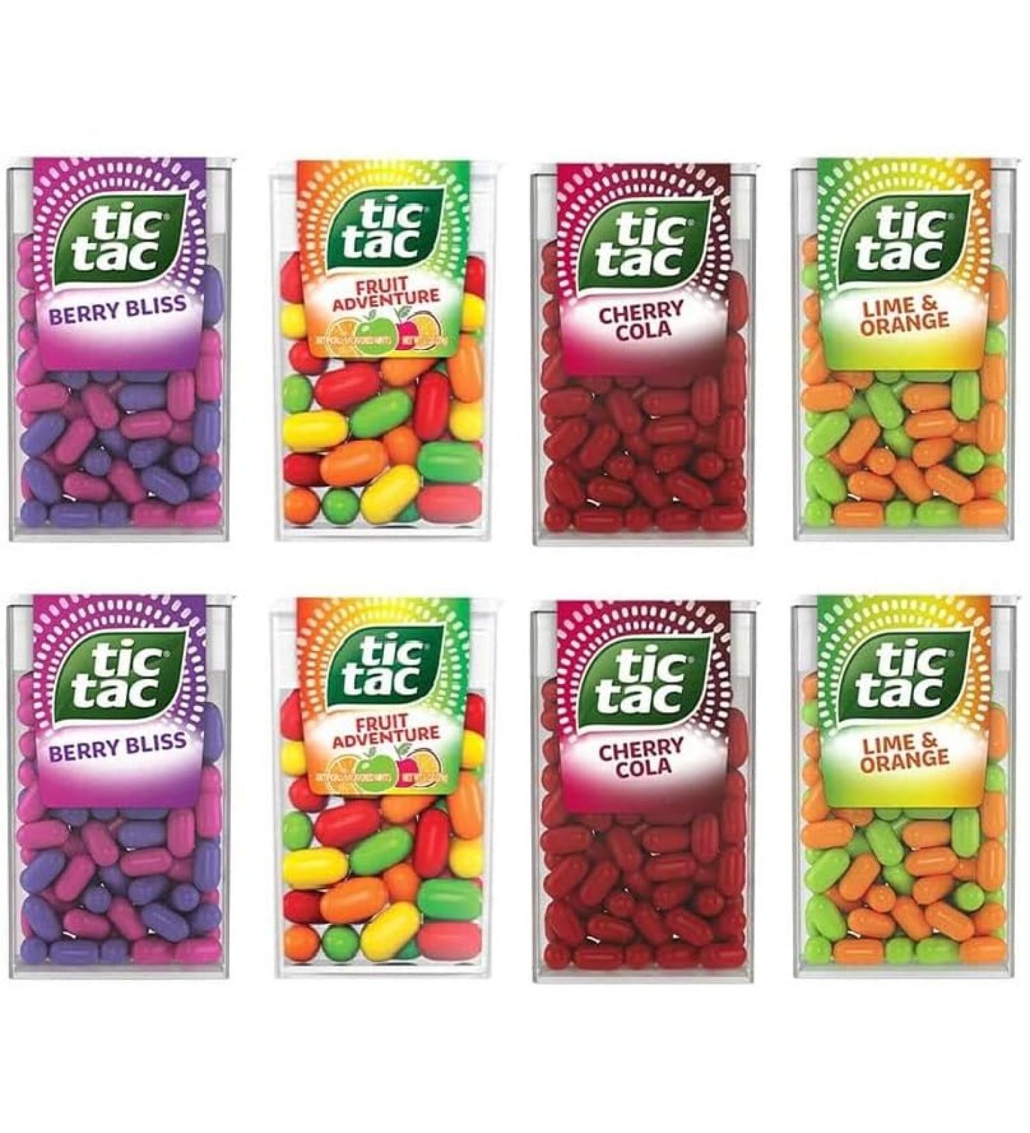 Tic Tacs Mints Sweets | Travel Essentials Party Bag Fillers On the Go Refreshment | Pack Of 8 (Mix)