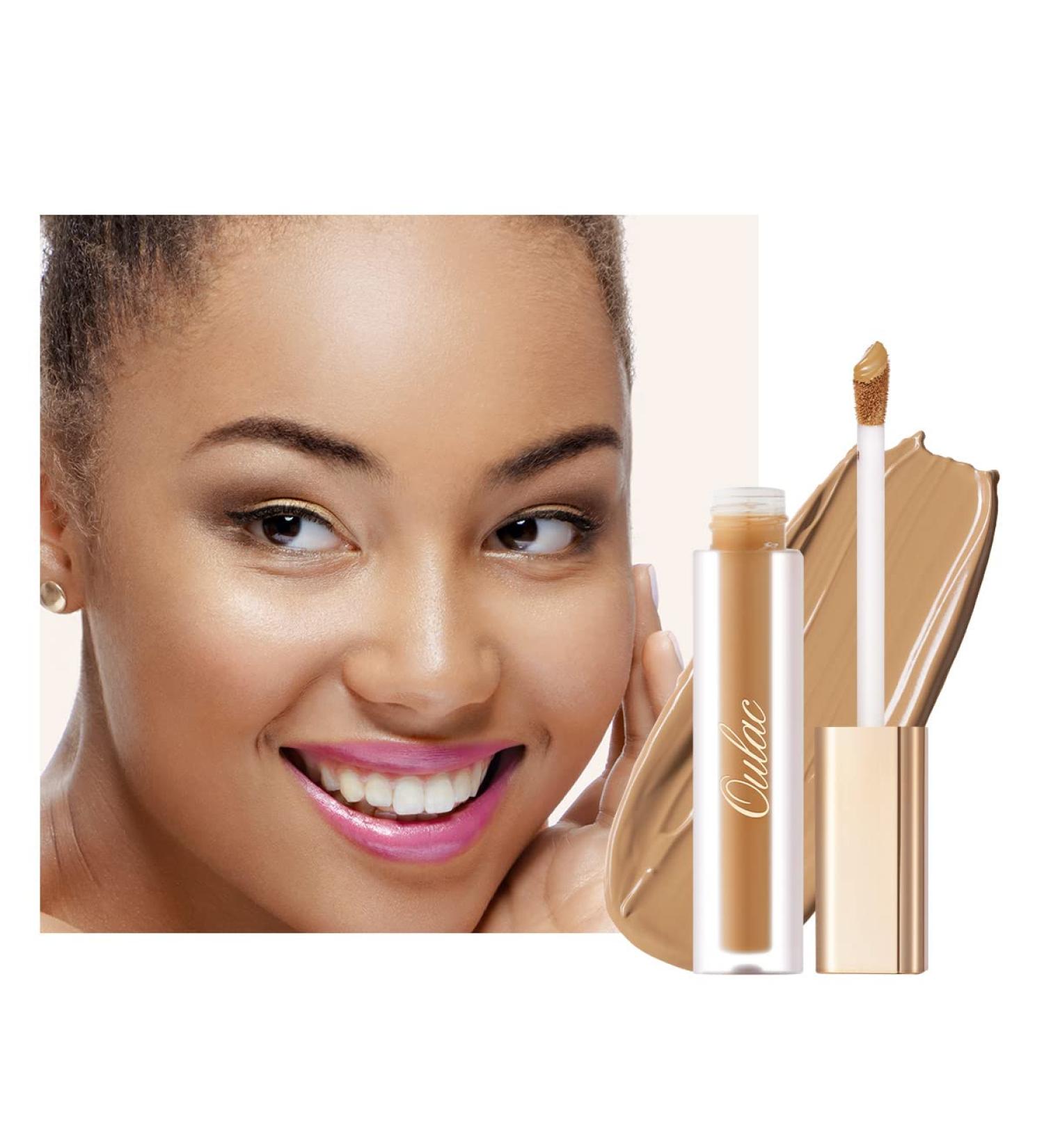 Oulac Liquid Concealer - Hydrating Formula for Dark Spots, Under Eye Circles & Blemishes - Lightweight, Buildable Coverage - Olive C7 - Buy Online on GoSupps.com