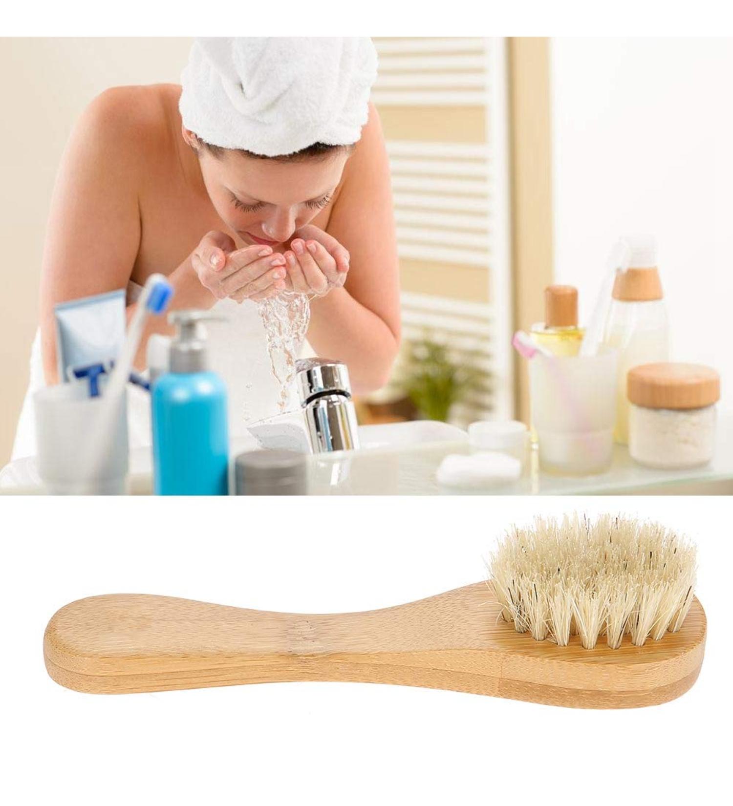 Body Brush Face Cleansing Brush for Facial Exfoliation Wooden Handle Face Brush Exfoliating Cleaning Skin Brush Tool - Buy Online on GoSupps.com