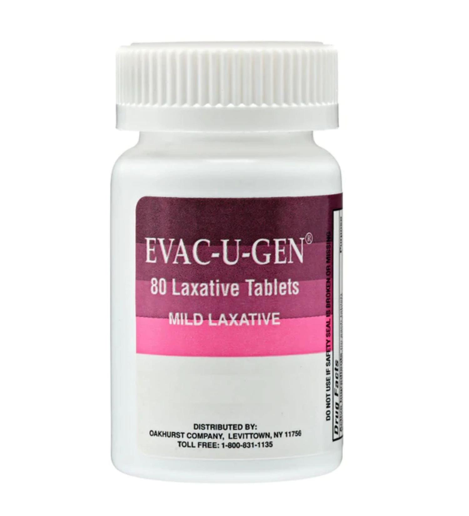 Evac-U-Gen Mild Laxative Tablets 80 ea - Gentle Relief for Constipation - Buy Online on GoSupps.com