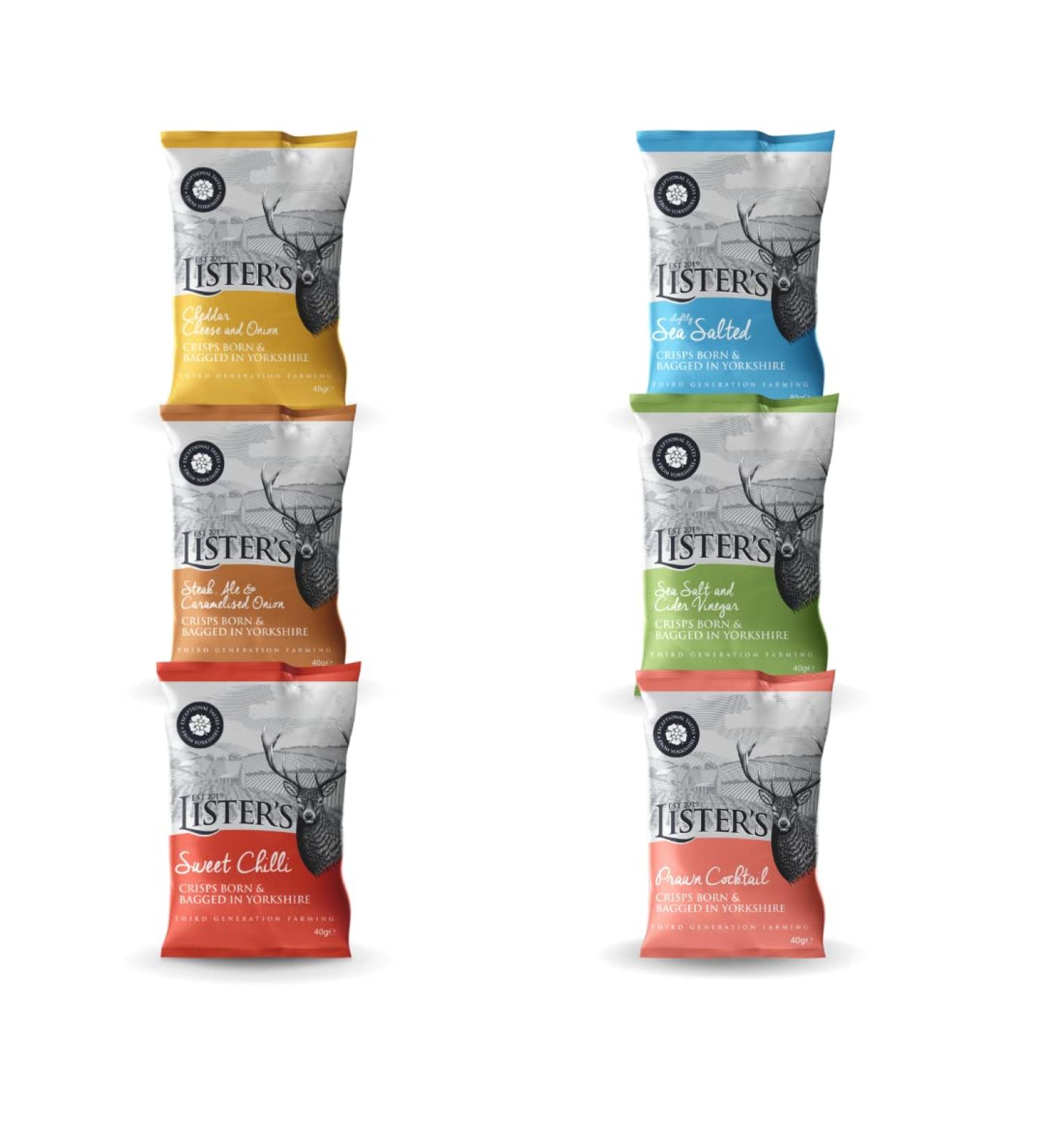Listers Crisps Multipack Booster (12 x 40g) 12 Packs (Mixed Variety 2 of Each) - Buy Online on GoSupps.com