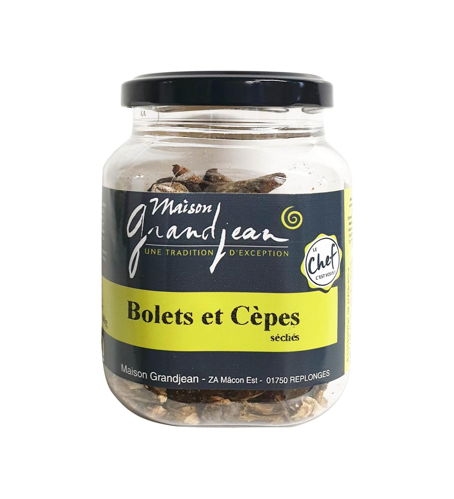 Dried boletus and porcini mushrooms - 40g jar - Grandjean