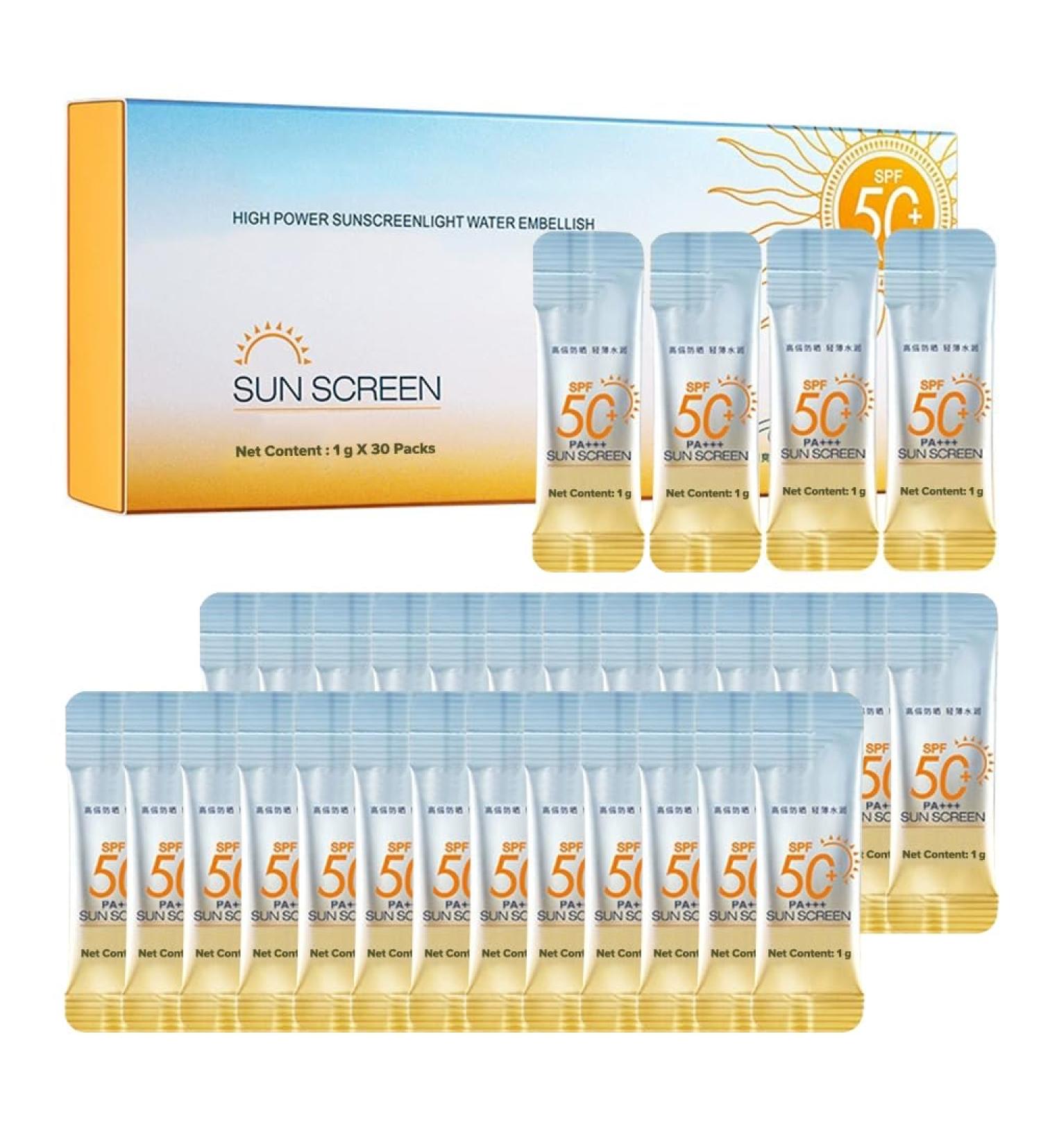 30PCS Travel-Size SPF 50+ PA++++ Mini Sunscreen Lightweight Non-Greasy Water-Resistant Bulk Sunblock for Face & Body Perfect Vacation Essentials & Party Favors - Buy Online on GoSupps.com