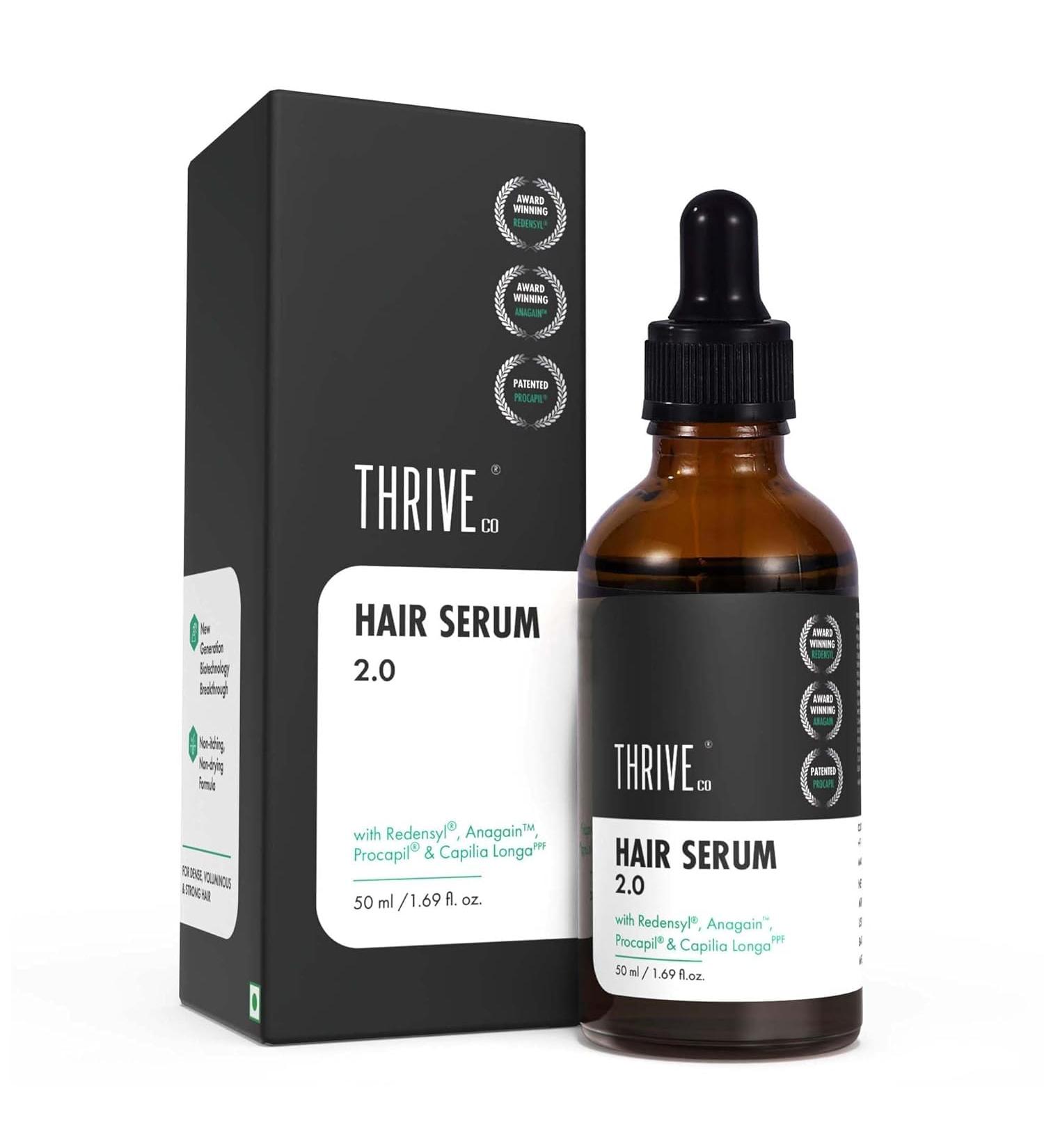 Thrive Co Hair Growth Serum | Hair Fall Control for Men & Women | Redensyl Anagain Procapil & Capilia Longa | 50ml - Buy Online on GoSupps.com