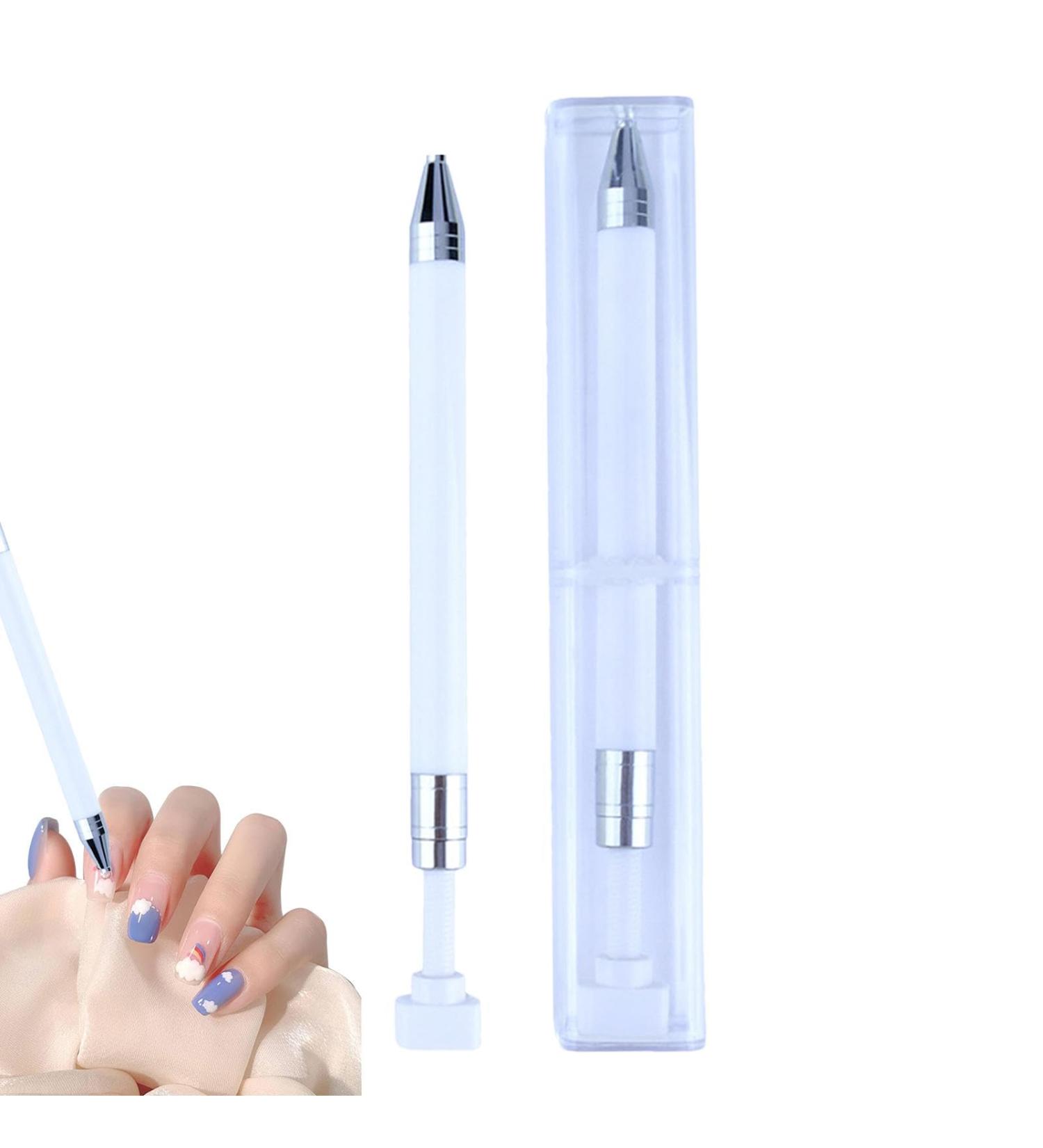 Nail Art Manicure Art Drill Rhinestone Dotting Pencil | Rhinestone Art Portable Dotting Nail Too for Home Travel Business Trip Apartment White - Buy Online on GoSupps.com
