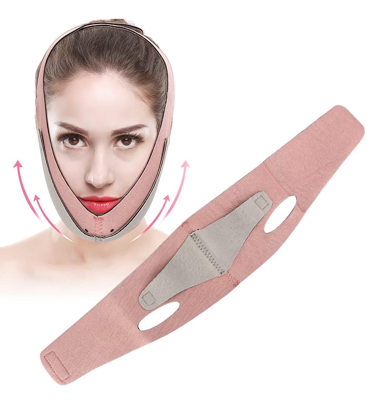 Tmishion Double Chin Reducer | Slimming Face Bandage & Lifting Mask | V-Shaped Cheek & Chin Sculpting Belt for a Youthful Look - Buy Online on GoSupps.com