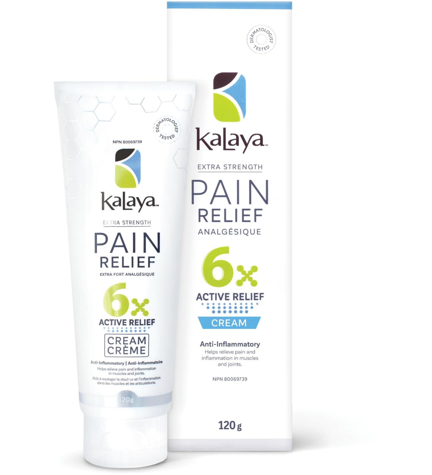 KaLaya 6X Extra Strength Pain Relief Cream for Arthritis Joints Muscle Back Neck Shoulder Hand and Knee Pain - Medically formulated with 6 Natural Active Pain Blocking & Anti inflammatory Ingredients (120g) 120 g (Pack of 1) - Buy Online on GoSupps.com