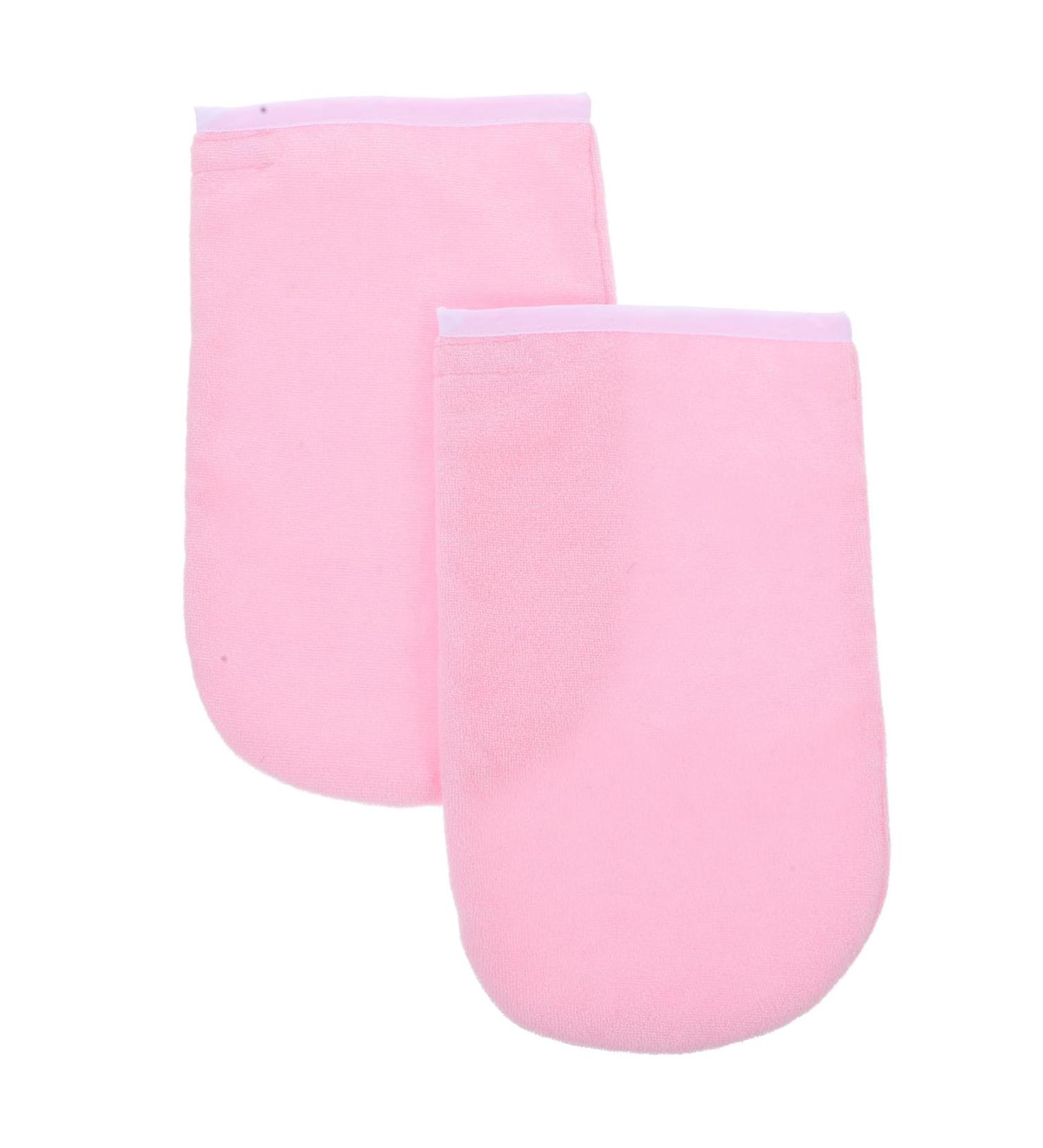 Moufles de Paraffine Hydratantes Mains Taille Unique en Tissu Respirant pour Soin Spa Beaut Domicile Rose Bord Blanc 25x15 Cm - Buy Online on GoSupps.com