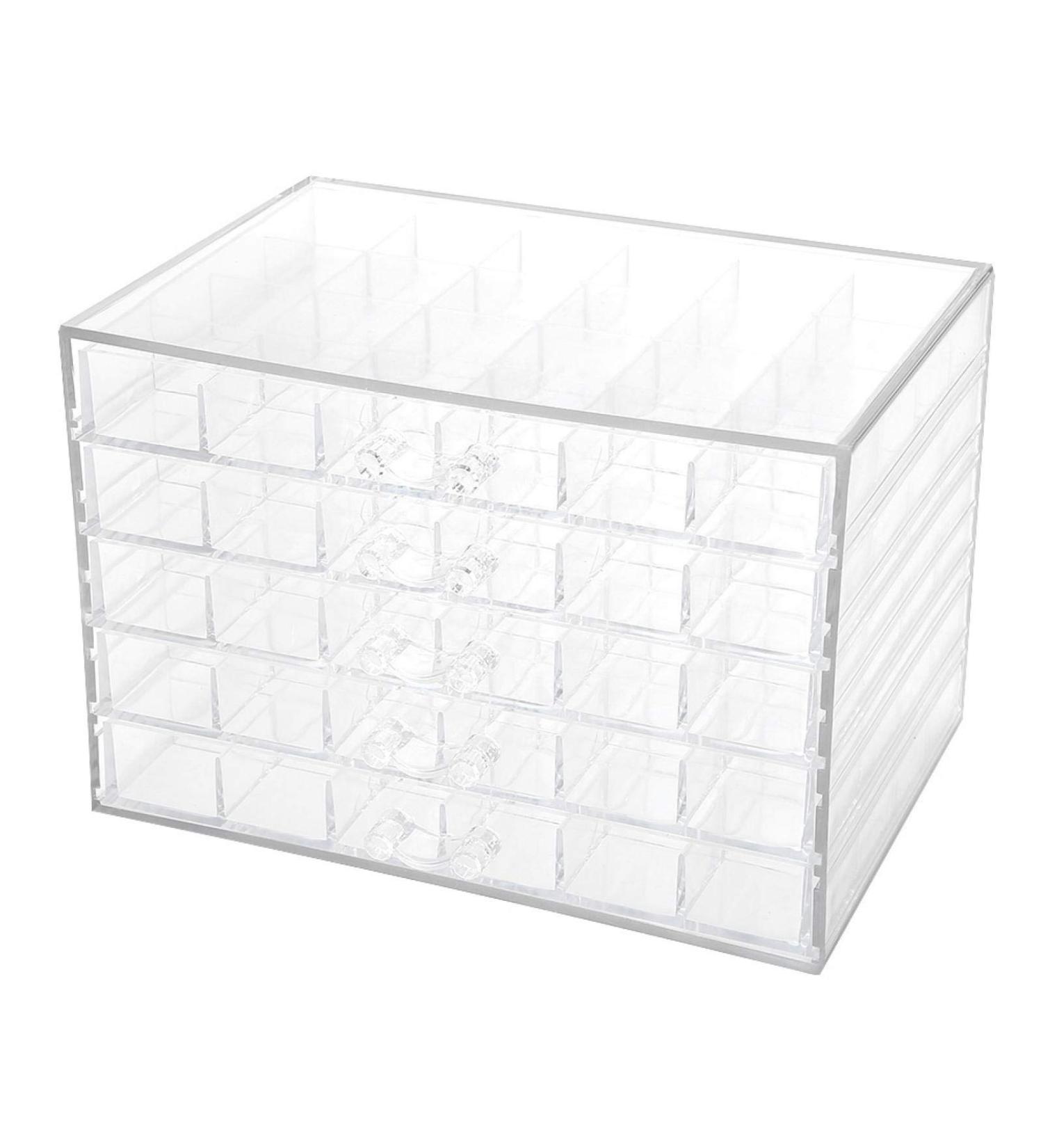 EVTSCAN 120 Grids Nail Art Storage Box - Transparent Empty Organizer for Nail Decoration - Buy Online on GoSupps.com