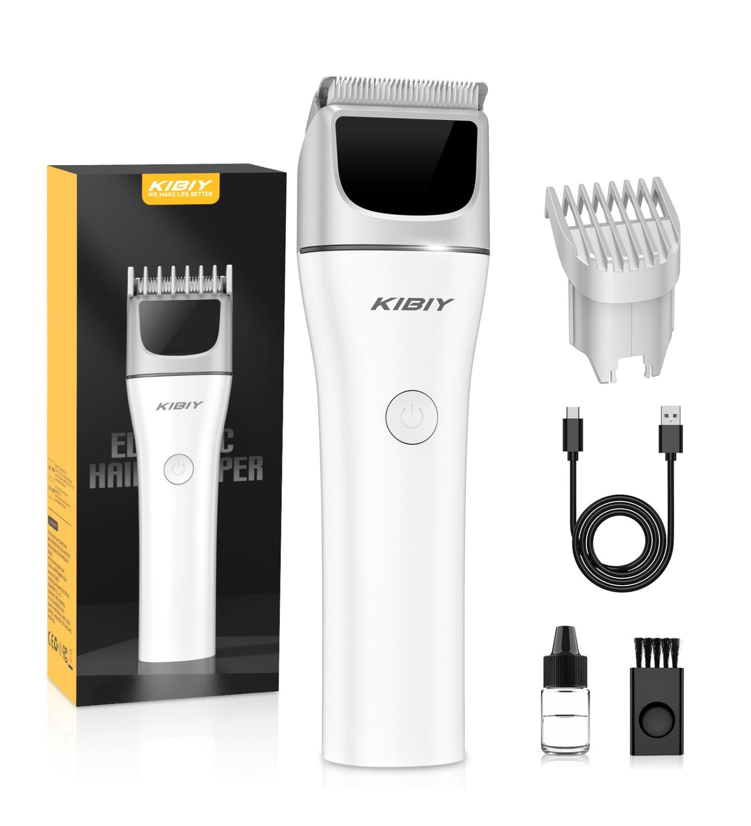 Hair Clippers Men Kibiy Beard Trimmer for Men Hair Trimmer Clippers for Men Haircut with Ceramic Blade Adjustable Limit Comb Mens Grooming Kits Type-C Charging Easy Home Haircutting Gift for Men White+black - Buy Online on GoSupps.com