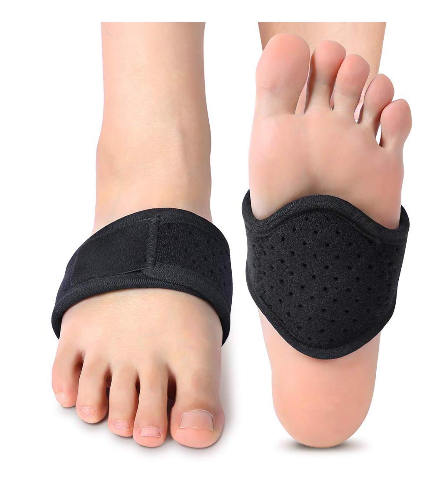 Foot Arch Support Sleeve - Adjustable Brace for Flat Feet High Arches & Heel Pain Relief - One Size Fits Most - 1 Pair - Buy Online on GoSupps.com