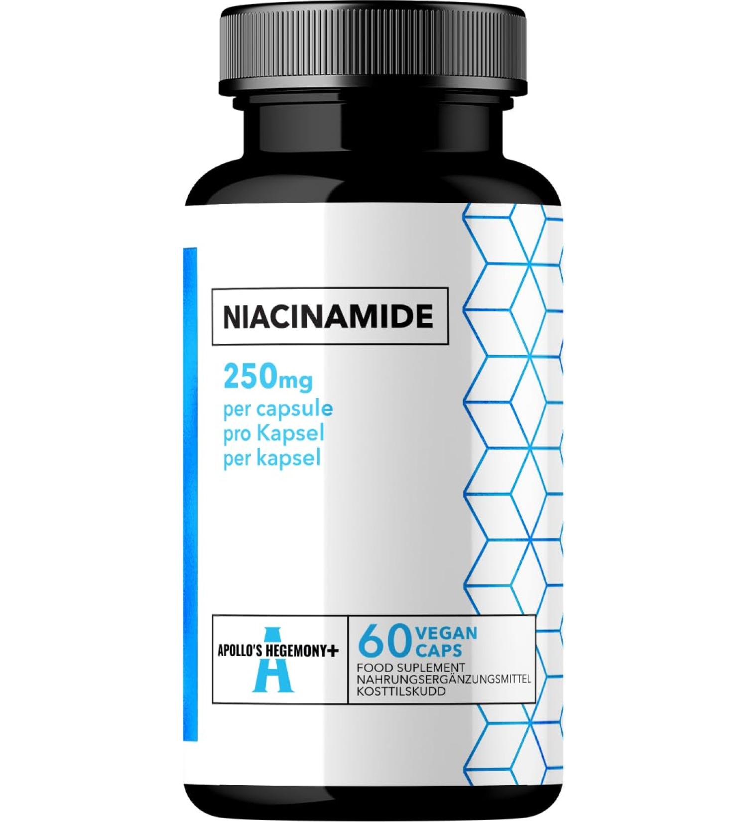 Vitamin B3 (Niacinamide) 250mg - 60 Capsules - 2 Month Supply | Apollos Hegemony - Shop Now for International Shipping - Buy Online on GoSupps.com