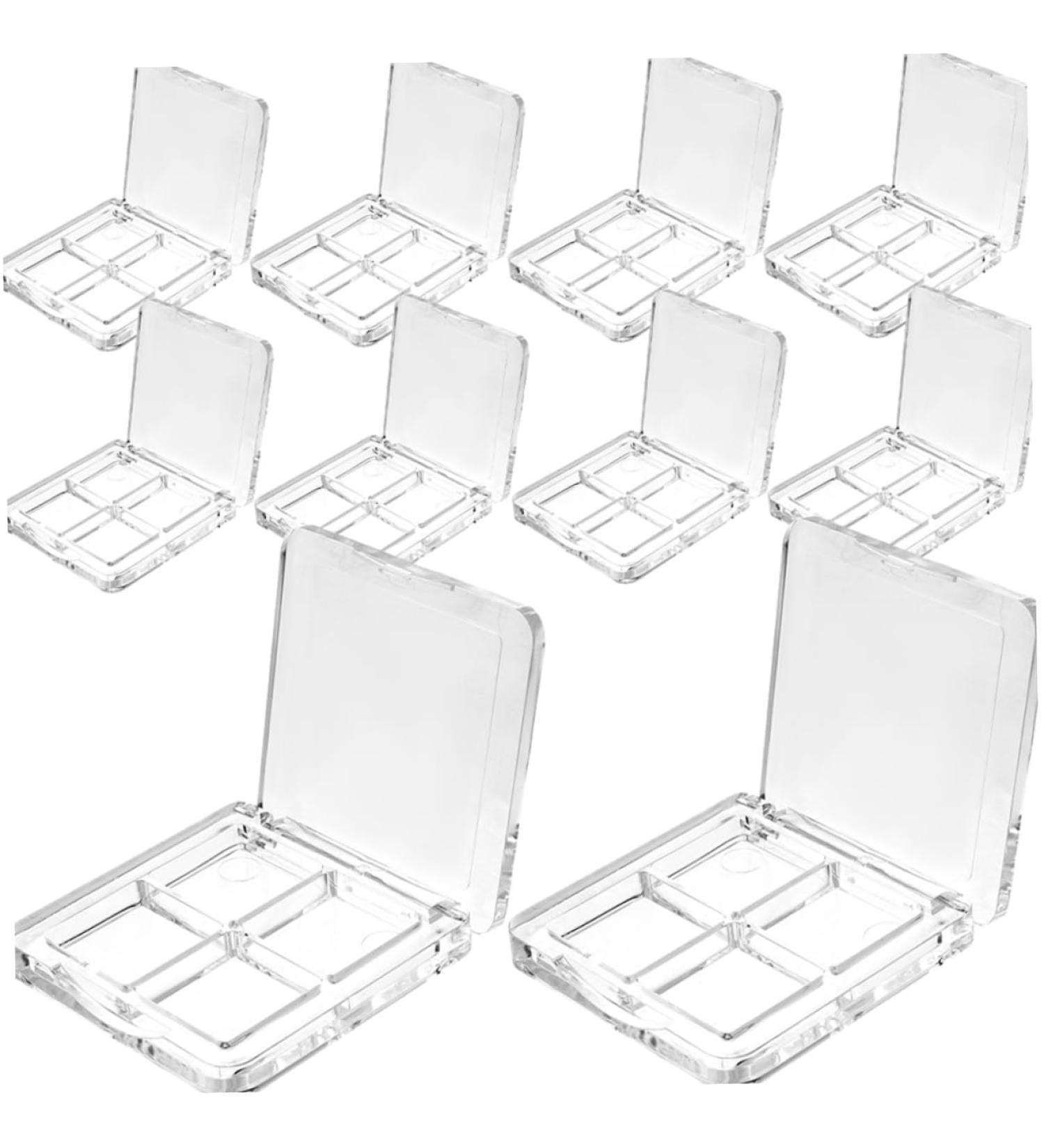 Gogogmee 10pcs Boxes Eye Shadow Box Highlighter Makeup Eyeshadow 4 Grid Foundation Blush Empty Make up Sample - Buy Online on GoSupps.com