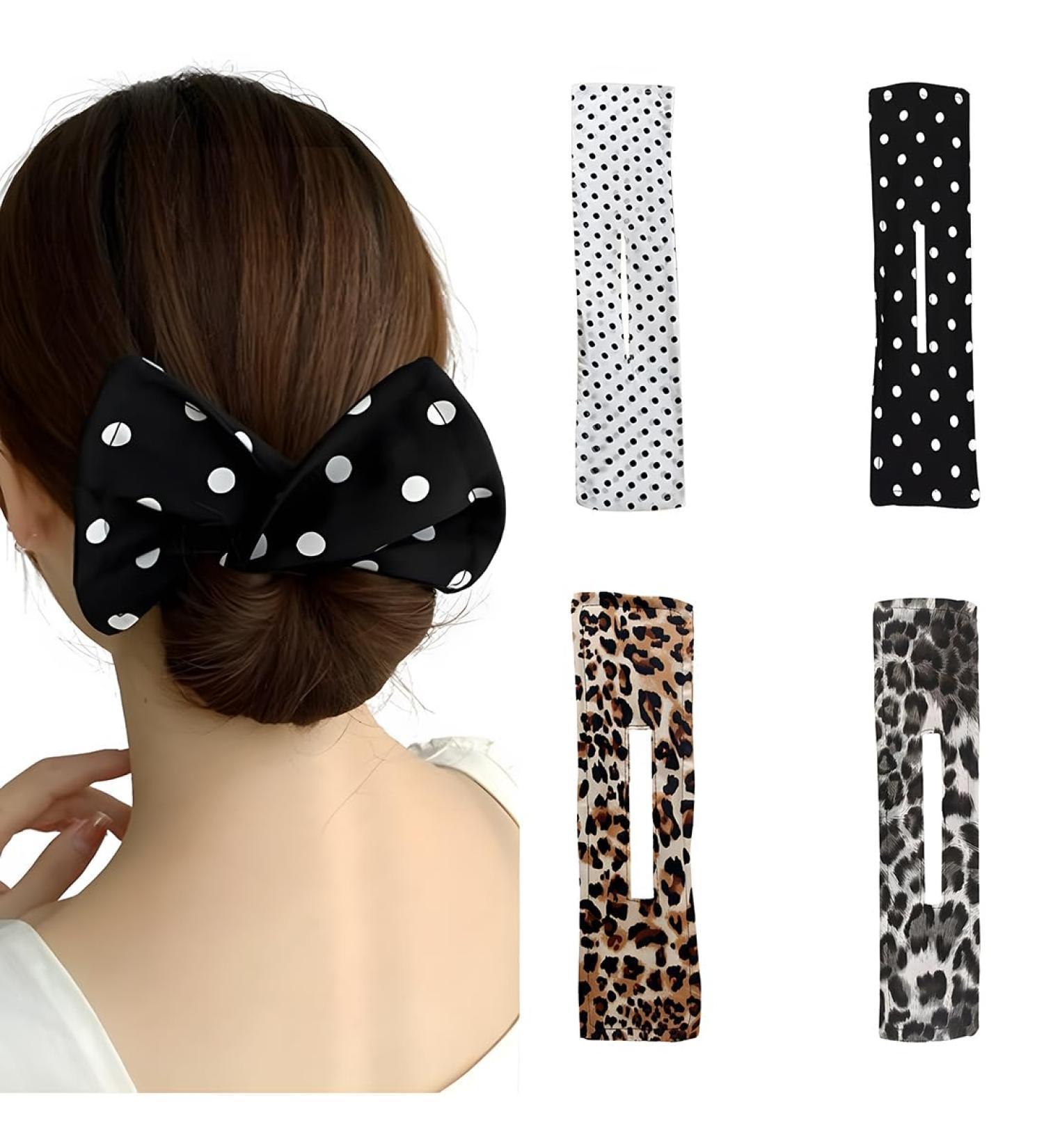 ONLFPZP 4 Pieces Hair Bun Maker Bun Makers For Hair Lazy Hair Curler Bun Clips Solid Color Fashion Hair Bun Wraps Hairstyle Hair Styling Accessories For Women Girls - Buy Online on GoSupps.com