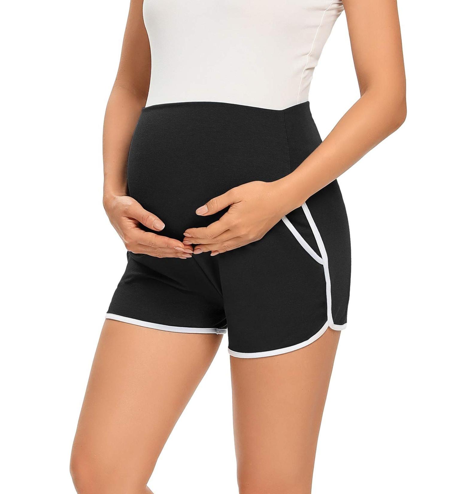 Love2Mi Women's Maternity Tights Leggings XL Black White - Comfortable Stretch Pregnancy Pants - Buy Online on GoSupps.com