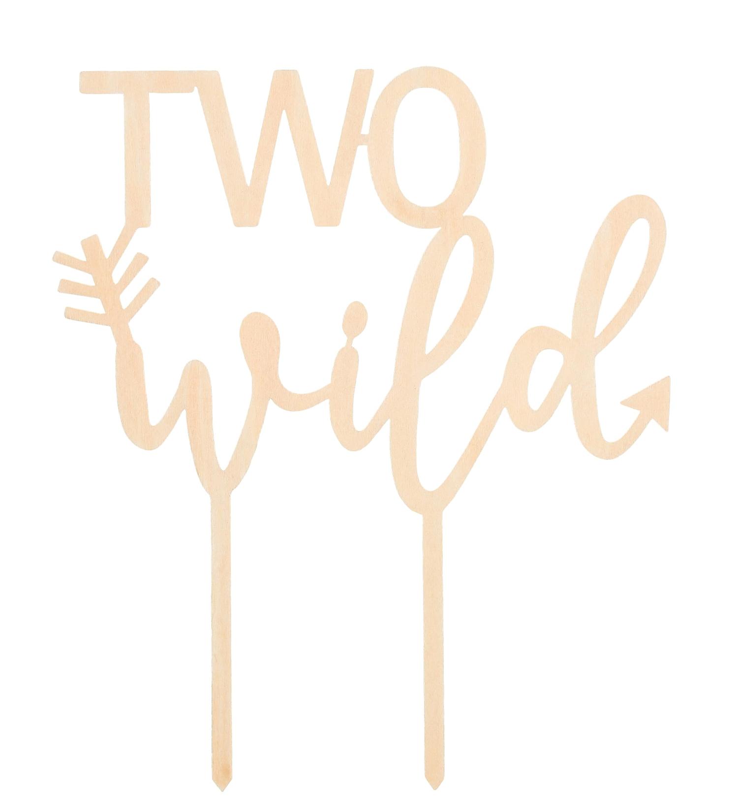 LOVENJOY Gift Boxed Two Wild Cake Topper for Boy Girl 2nd Birthday Cake Decorations Rustic Wood - Buy Online on GoSupps.com
