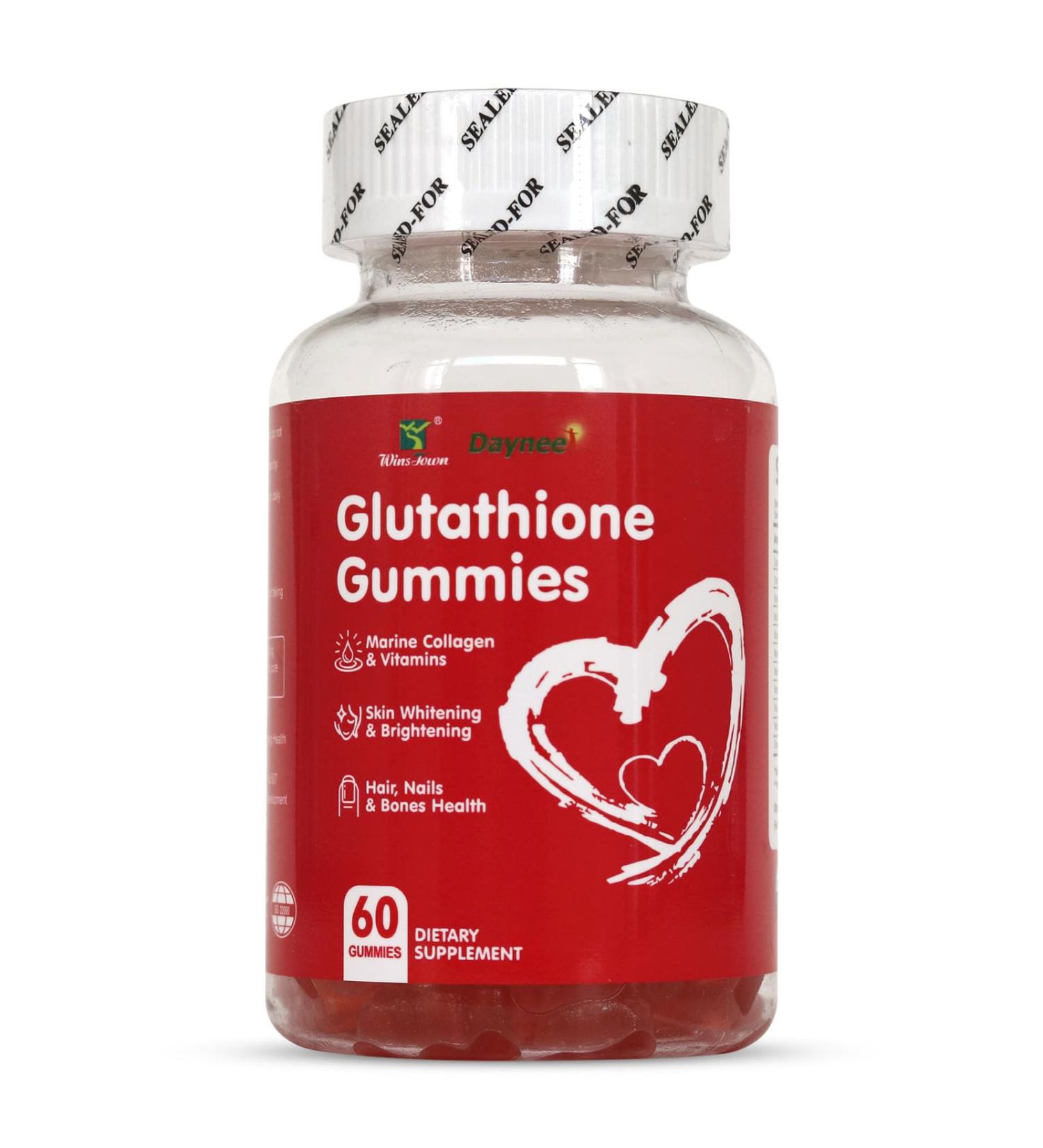 Wins Town Glutathione Gummies 1000mg, Rich in Marine Collagen & Vitamins, Skin Whitening & Brightening, 60 Count - Buy Online on GoSupps.com
