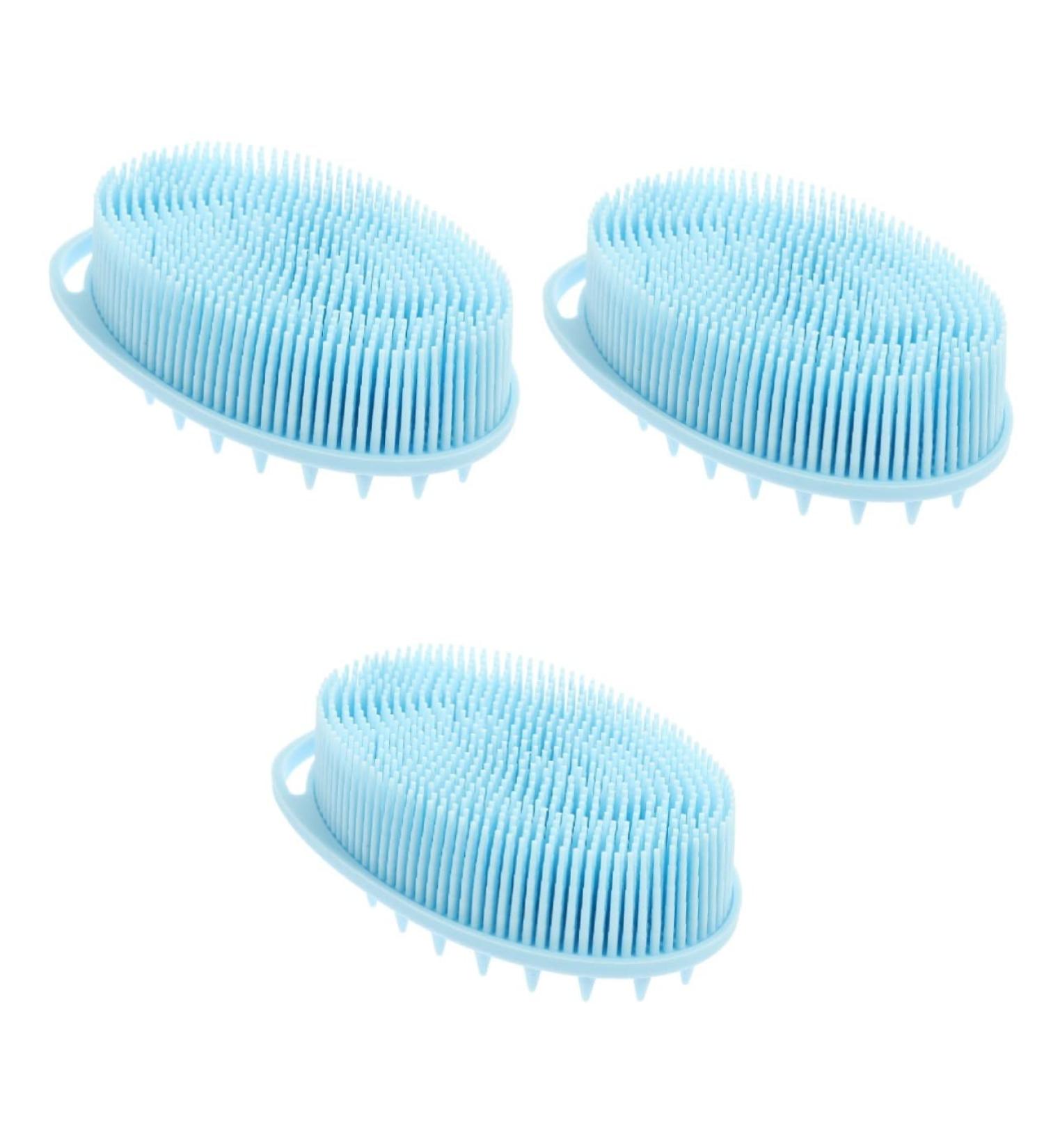 3pcs Double Sided Bath Brush Set - Baby & Body Silicone Scrubber - Buy Online on GoSupps.com