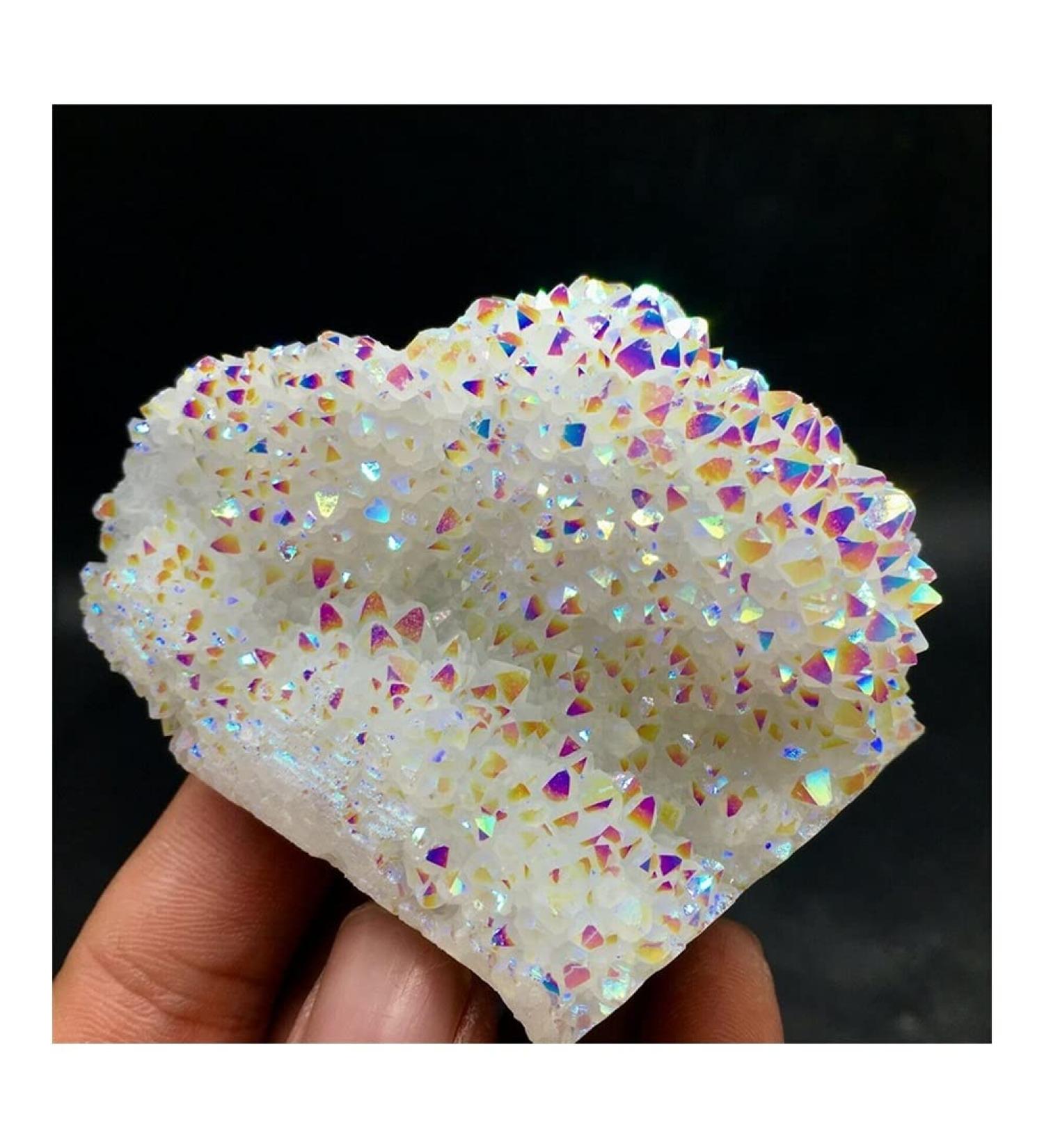 Angel Aura Quartz Titanium Bismuth SiliconCluster Rainbow Crystals Stone Natural Decoration Chakra Reiki Balancing - Buy Online on GoSupps.com
