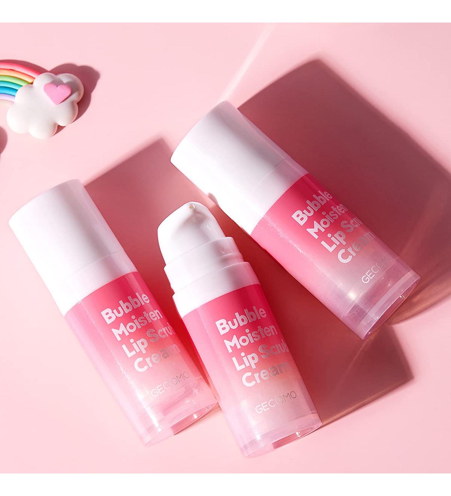 GECOMO Lip Scrub: Bubble Gentle Exfoliation, Lip Polish & Exfoliator for Natural Tender Lips - Anti Peeling Lip Mask, Professional Essential Lip Care Product - Best Cute Small Gift - Buy Online on GoSupps.com