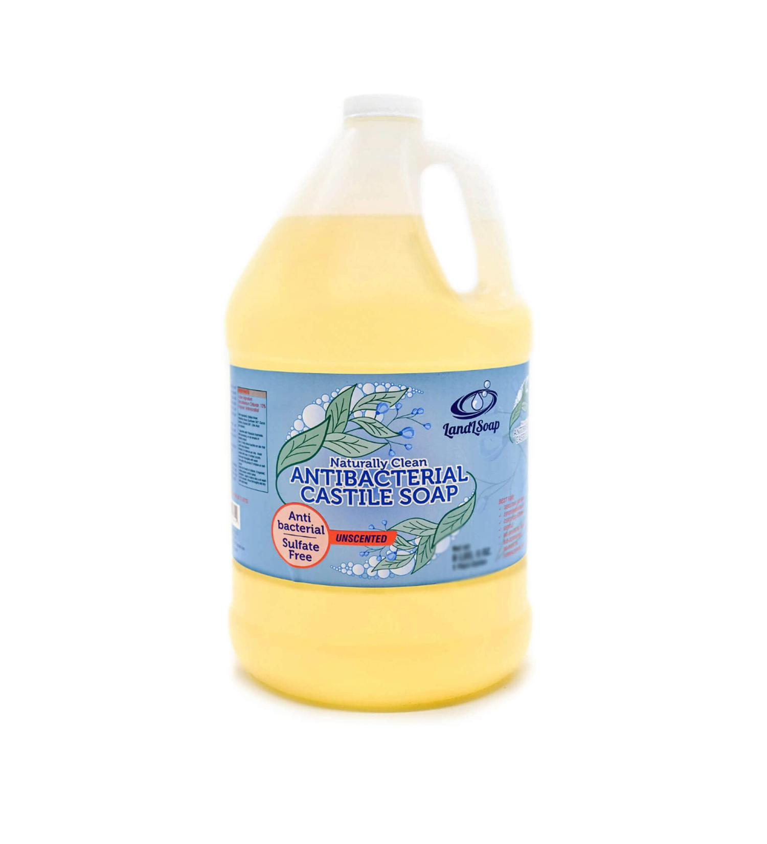 Antibacterial Unscented Pure Castile Soap - Vegan Non-GMO | Face Hand & Body Wash for Dry & Sensitive Skin - 64 fl. oz. Made in USA - Buy Online on GoSupps.com