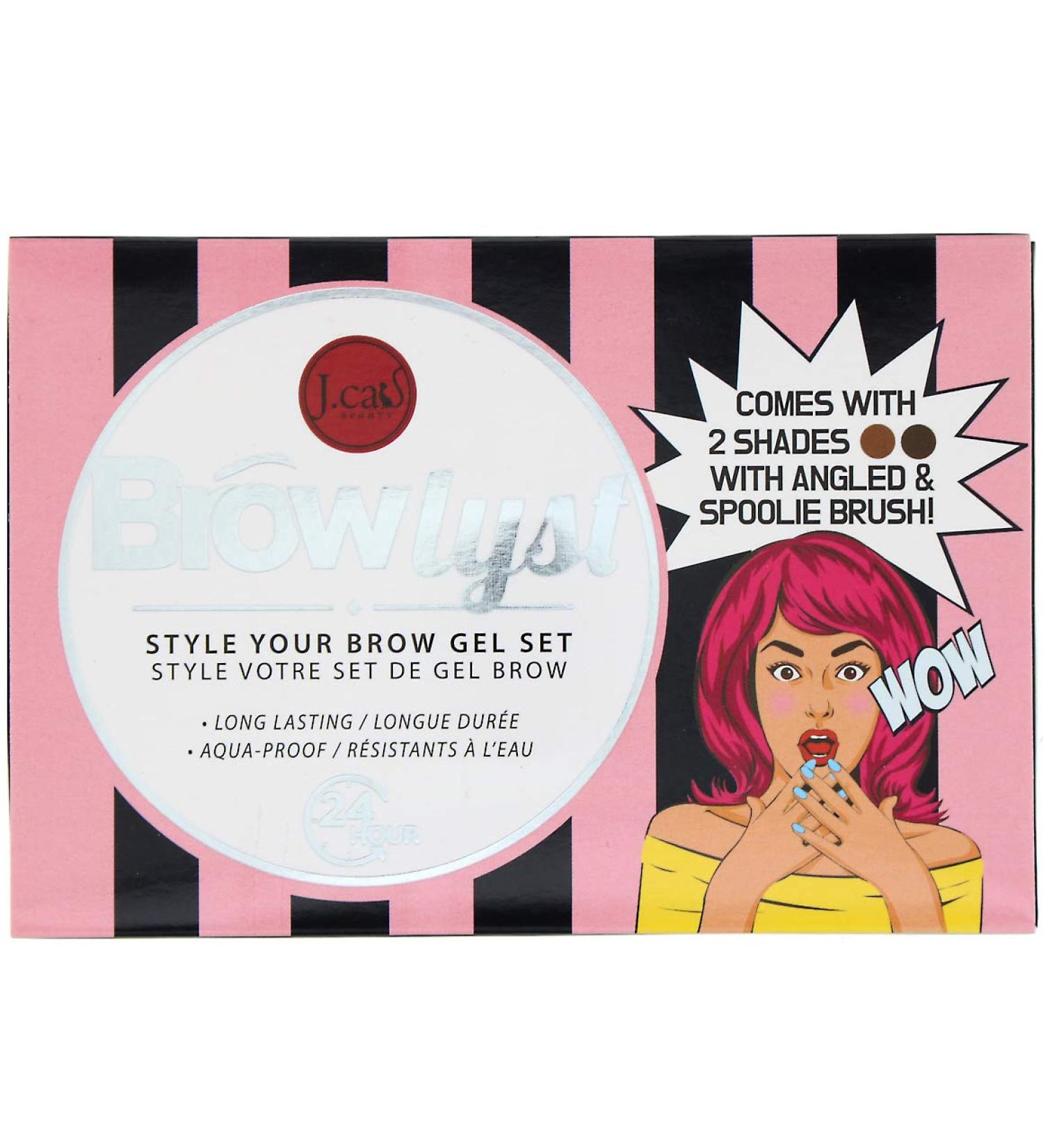J. Cat Beauty Browlyst Style Your Brow Gel Set Comes with 2 Shades with Angled & Spoolie Brush