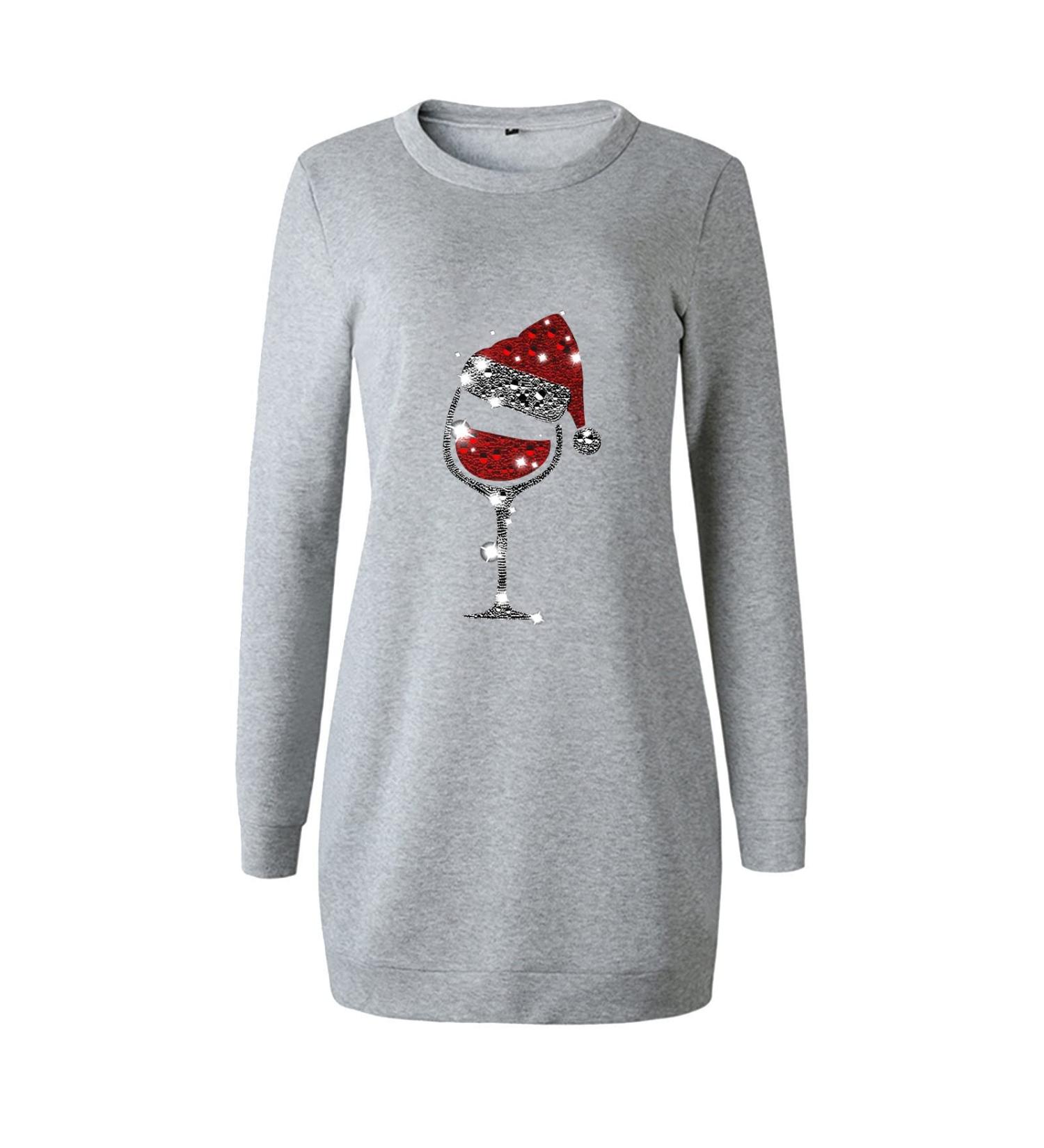 Stylish Women's Christmas Hoodie Dress - Long Sleeve Hooded Sweater & Sweatshirt | Perfect Festive Fashion Gift - Buy Online on GoSupps.com