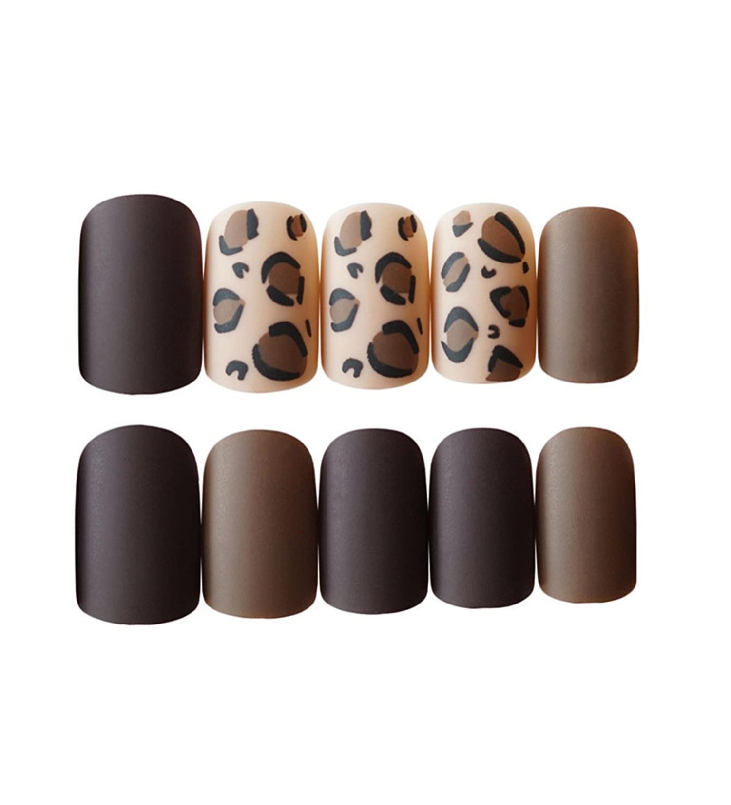 Chtom Ni a PD-14 Matte Leopard Net Red Fake nail stickers wearing beautiful armor finished metal nail