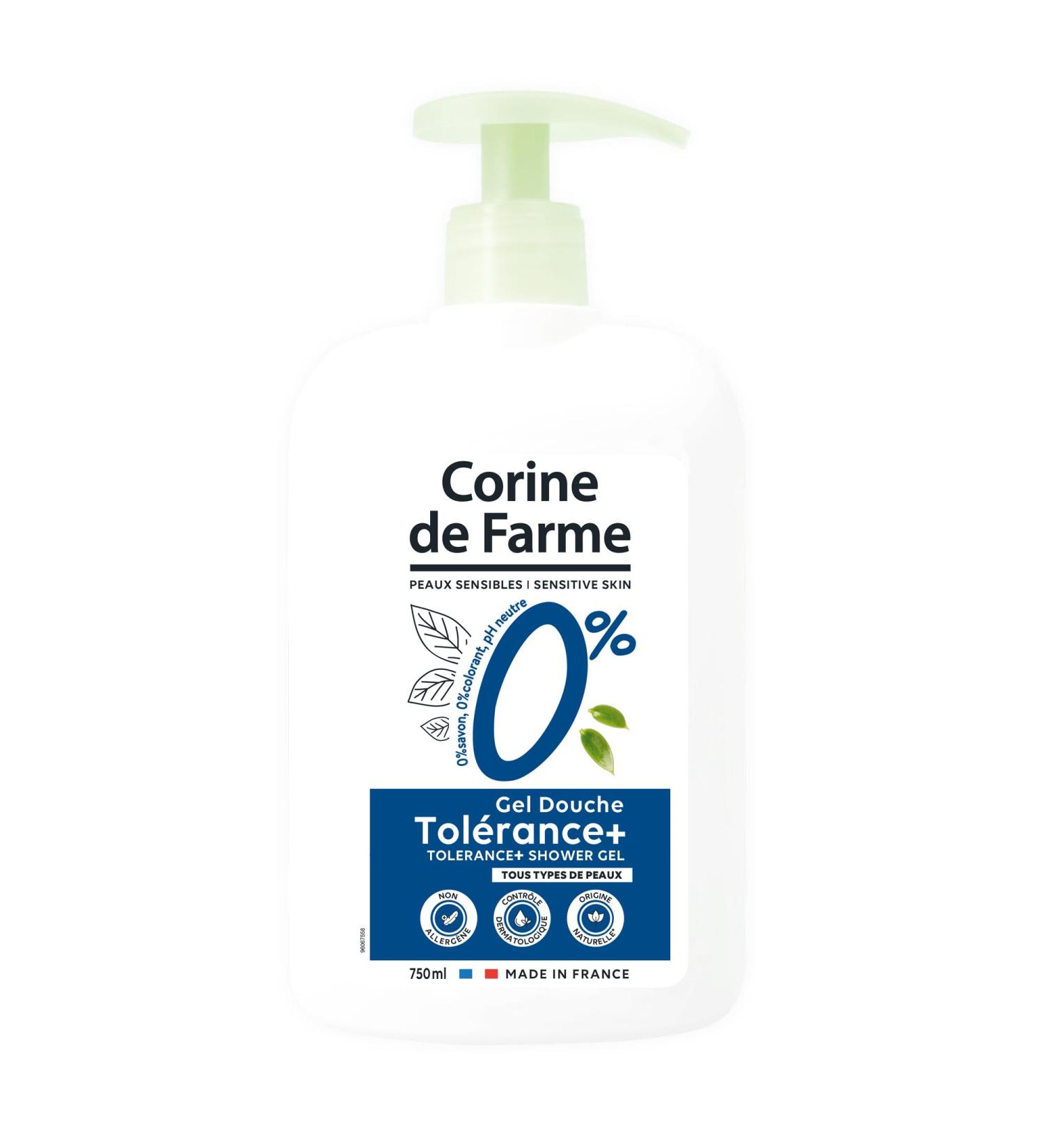 Corine de Farme Corine de Farme - Hypoallergenic Shower Gel 0% Tolerance+ Sensitive Skin - pH Neutral Soap and Dye Free Natural - Fa