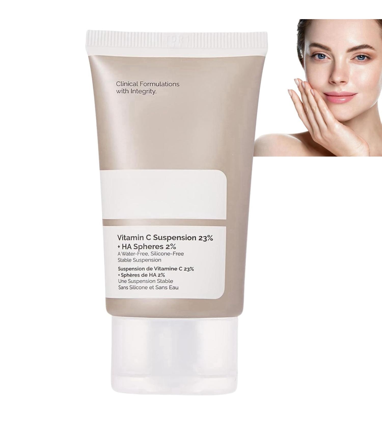 Vitamin C Suspension 23% + HA Spheres 2% Face Cream Vitamin C Face Cream with Hyaluronic Acid Face Moisturiser for Brighten Skin Tone & Blemish Anti Aging Face Cream Skin Lightening & Hydrating Cream - Buy Online on GoSupps.com